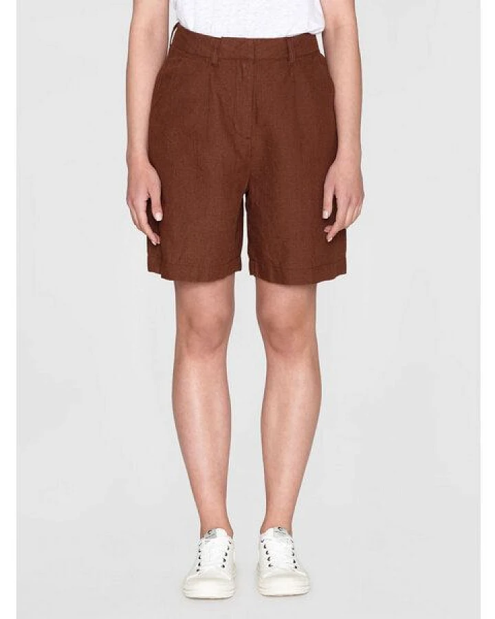 KnowledgeCotton Apparel High-Waist Shorts POSEY aus Bio-Leinen