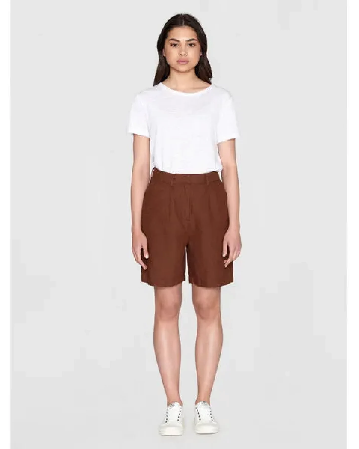 KnowledgeCotton Apparel High-Waist Shorts POSEY aus Bio-Leinen – Ansicht 3