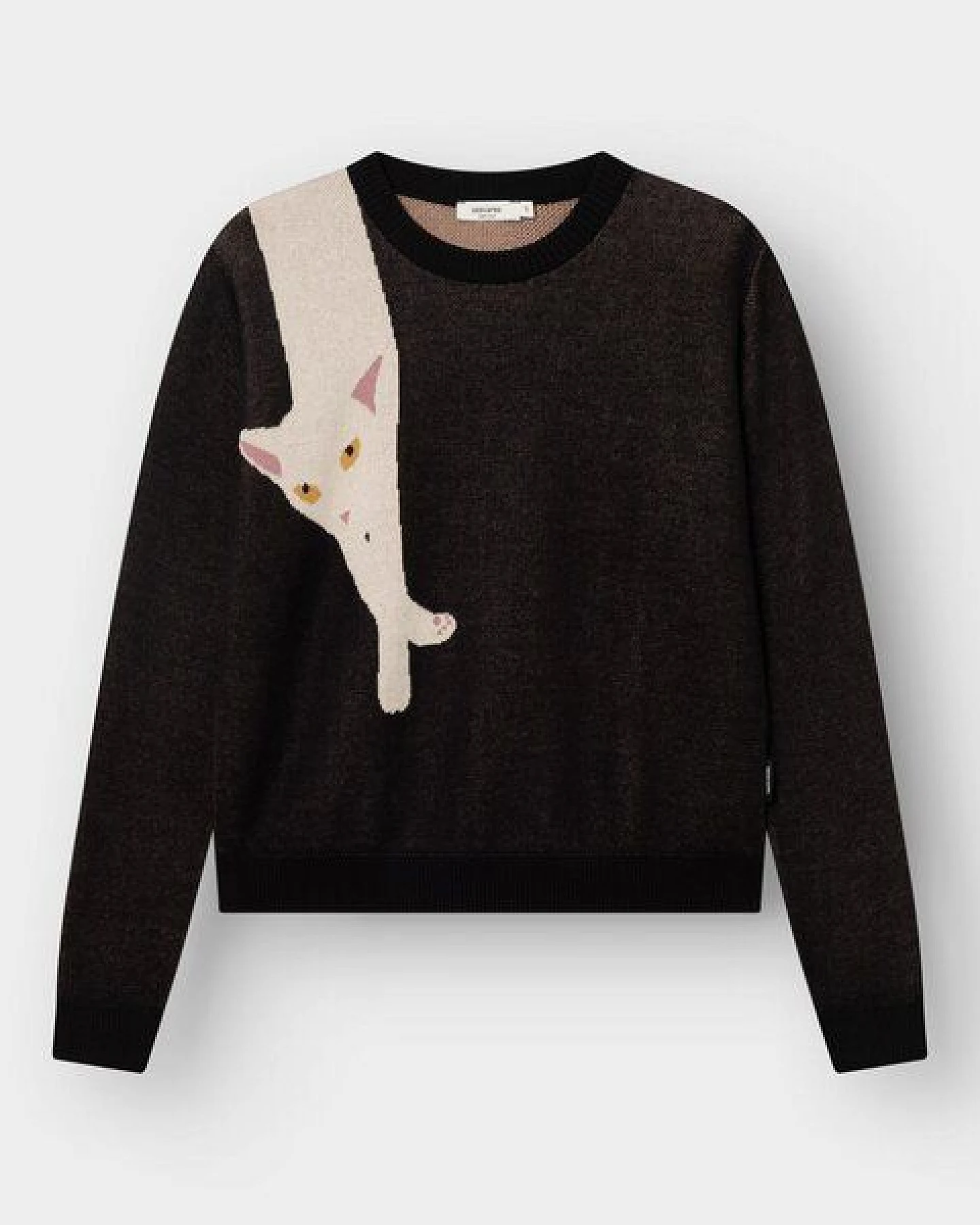 DEDICATED Damen Strickpullover Arendal Long Cat Black – Ansicht 4