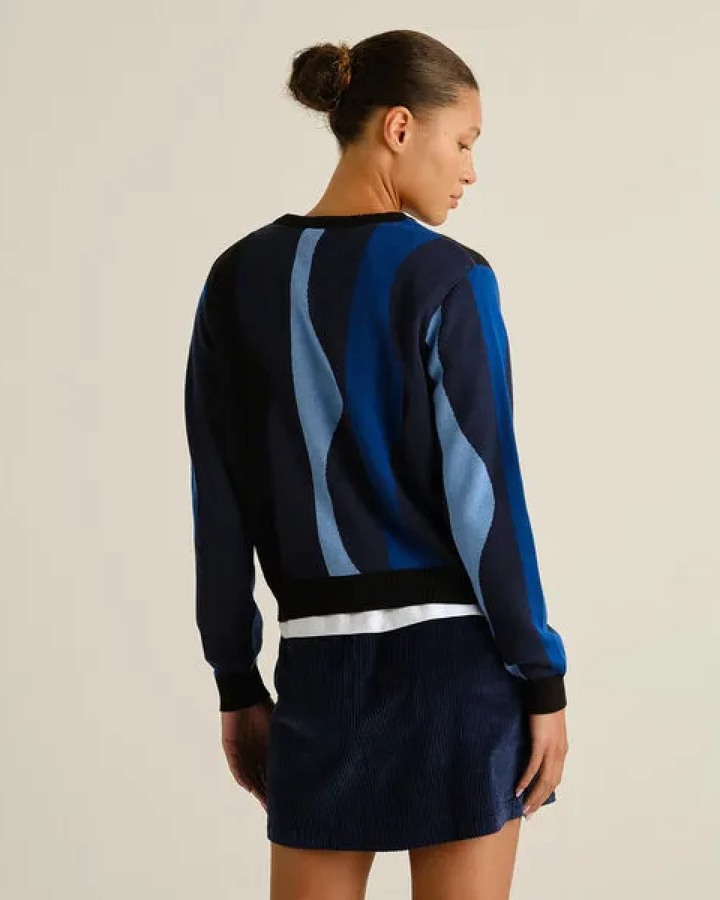 DEDICATED Damen Strickpullover Arendal Wavy Stripe – Ansicht 2