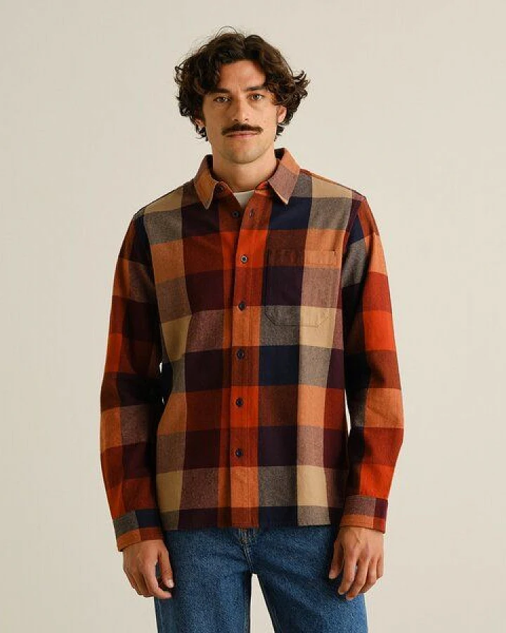DEDICATED Herren Flanellhemd Rute Check Muted