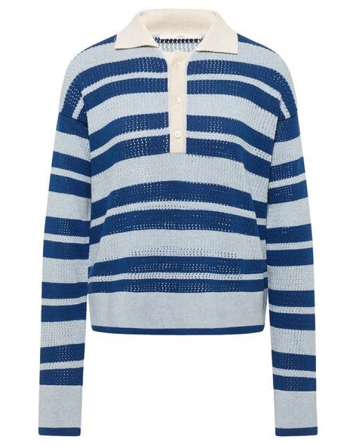 LANIUS Strickpullover mit Polo-Kragen