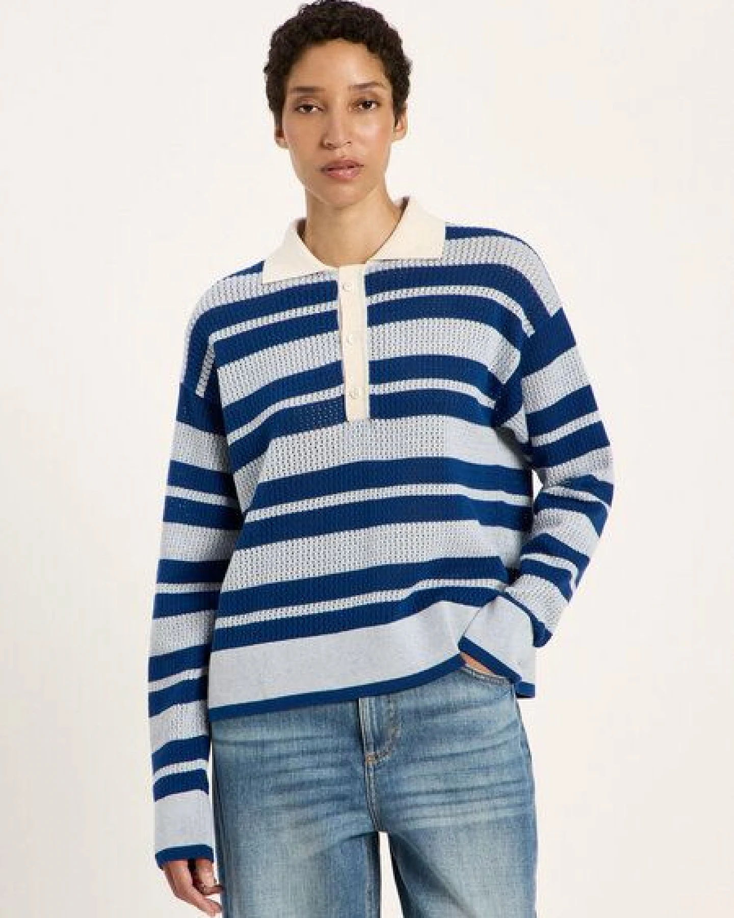 LANIUS Strickpullover mit Polo-Kragen – Ansicht 2
