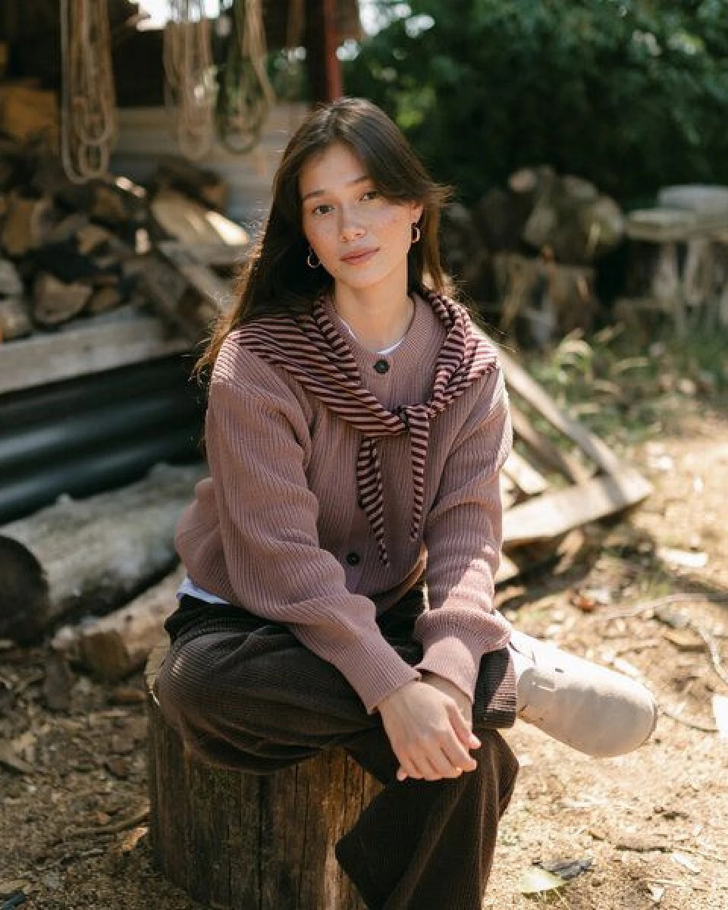 NORDLICHT Grobstrick Rundhals Cardigan aus 100% Baumwolle ROMY – Ansicht 4