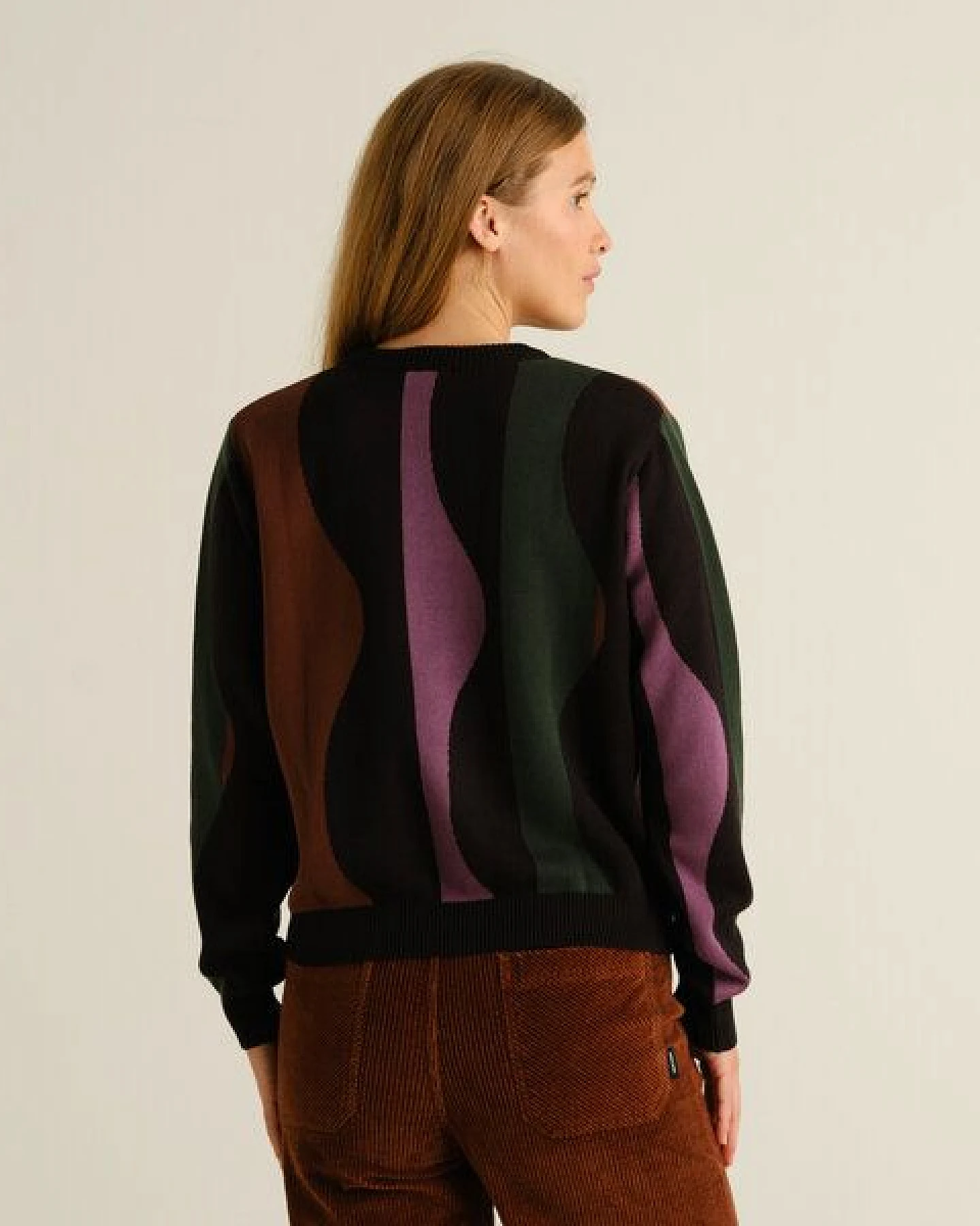 DEDICATED Damen Strickpullover Arendal Wavy Stripe – Ansicht 4