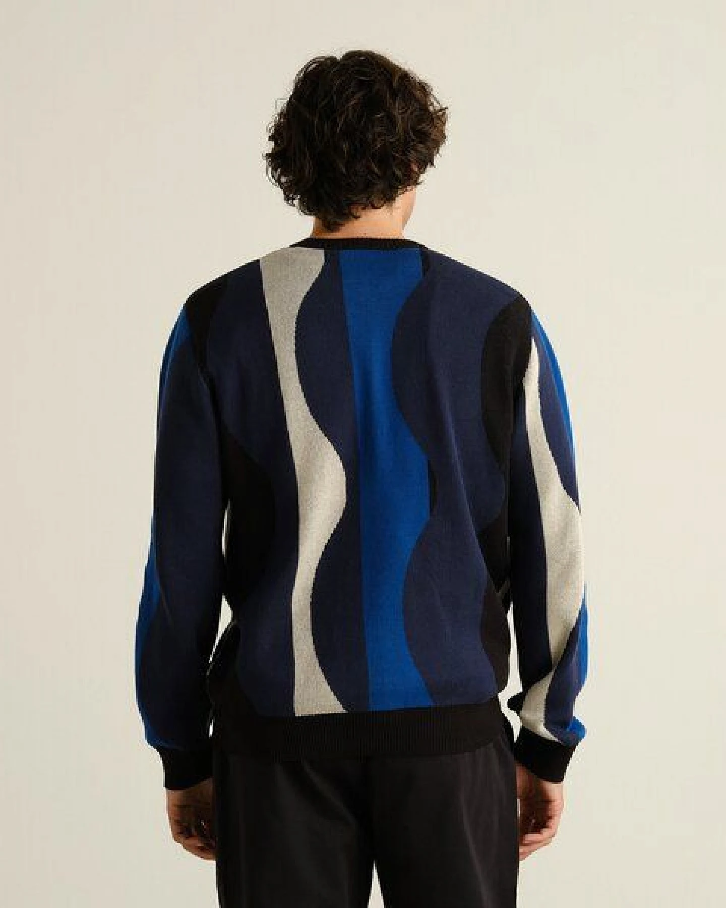 DEDICATED Herren Strickpullover Mora Wavy Stripe – Ansicht 2