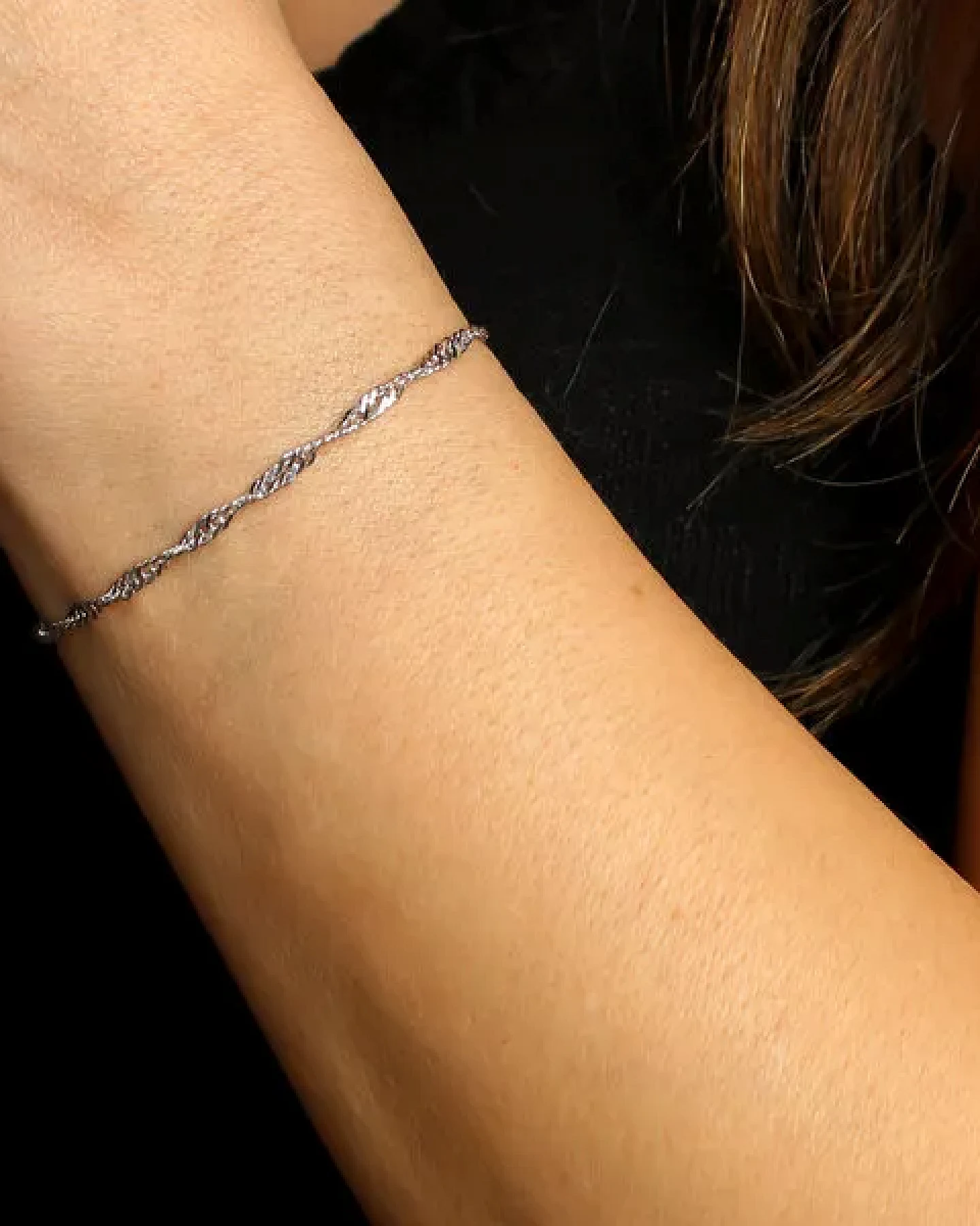juni Singapur Silberarmband aus recyceltem 925er Silber - hergestellt in Deutschland – Ansicht 2