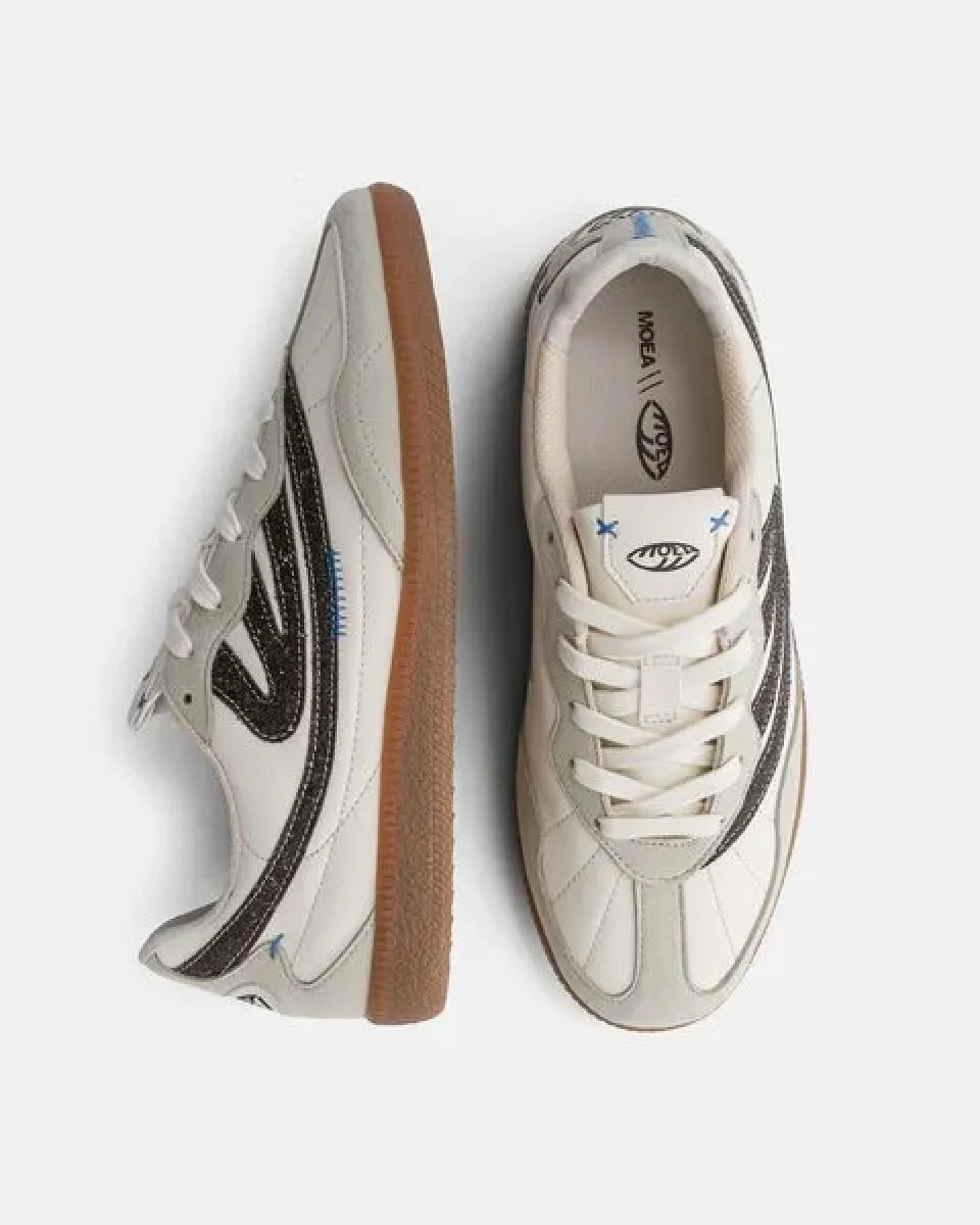 MoEa Sneakers Flow WL - White & Black - Seaweed – Ansicht 2