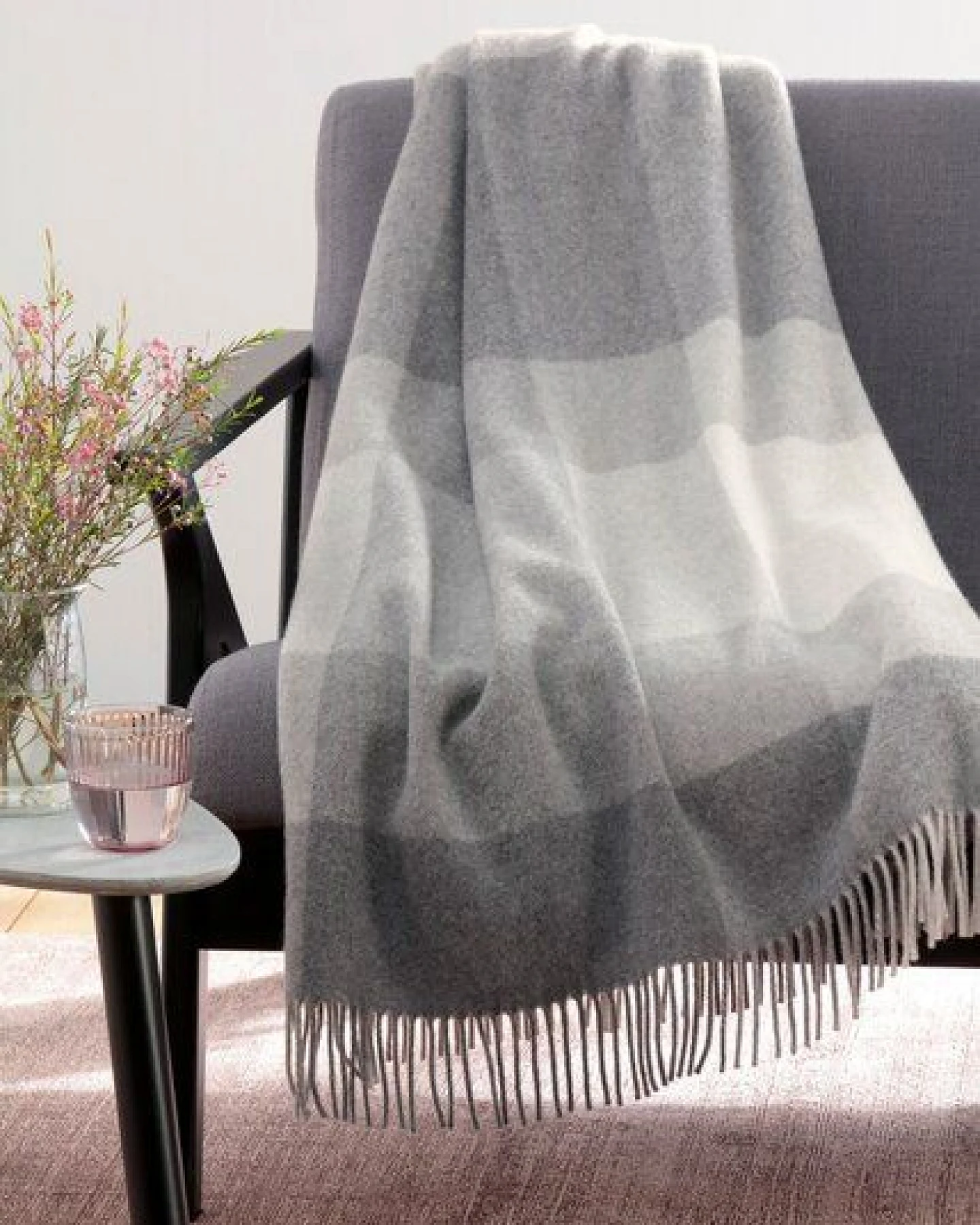 biederlack Plaid Wohndecke Fransenplaid "Quito" 100 % Wolle – Ansicht 4