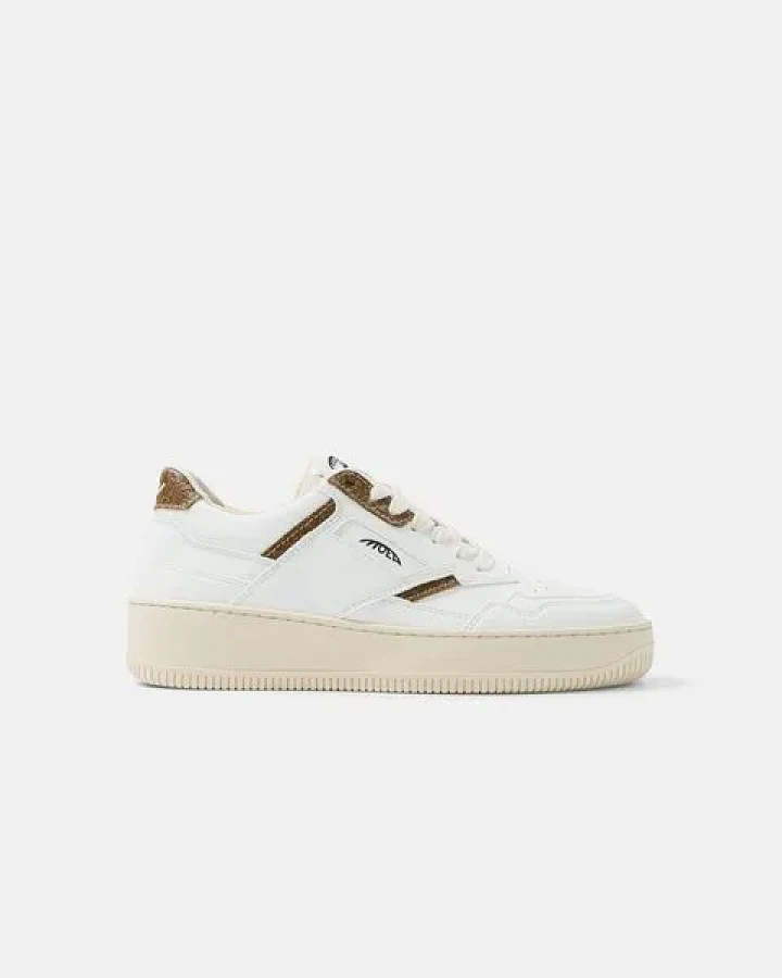 MoEa Sneakers Origin - White & Brown - Palm