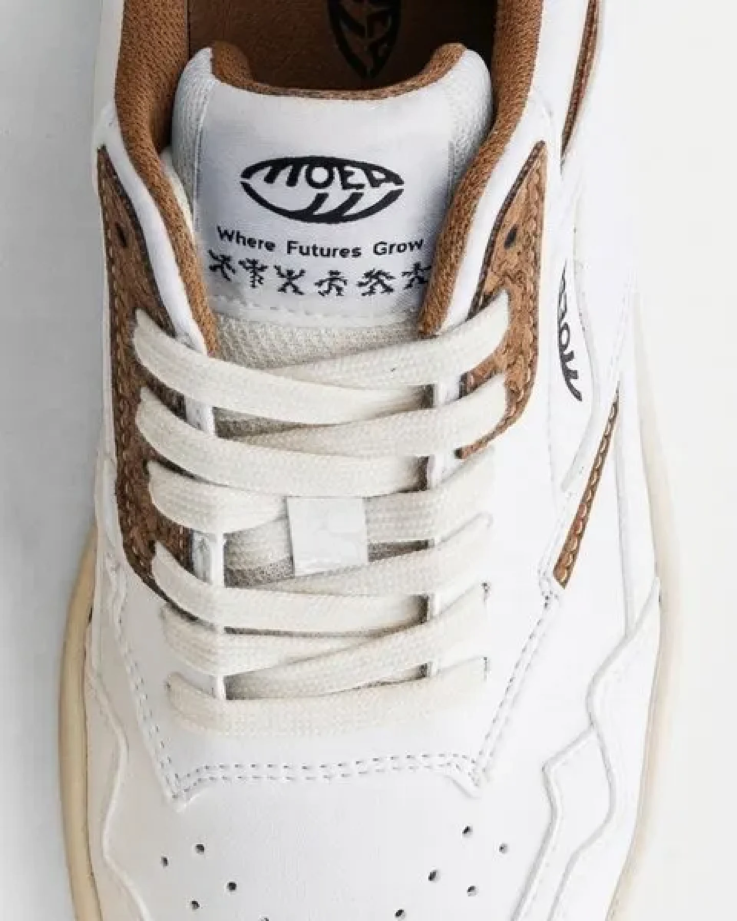 MoEa Sneakers Origin - White & Brown - Palm – Ansicht 3