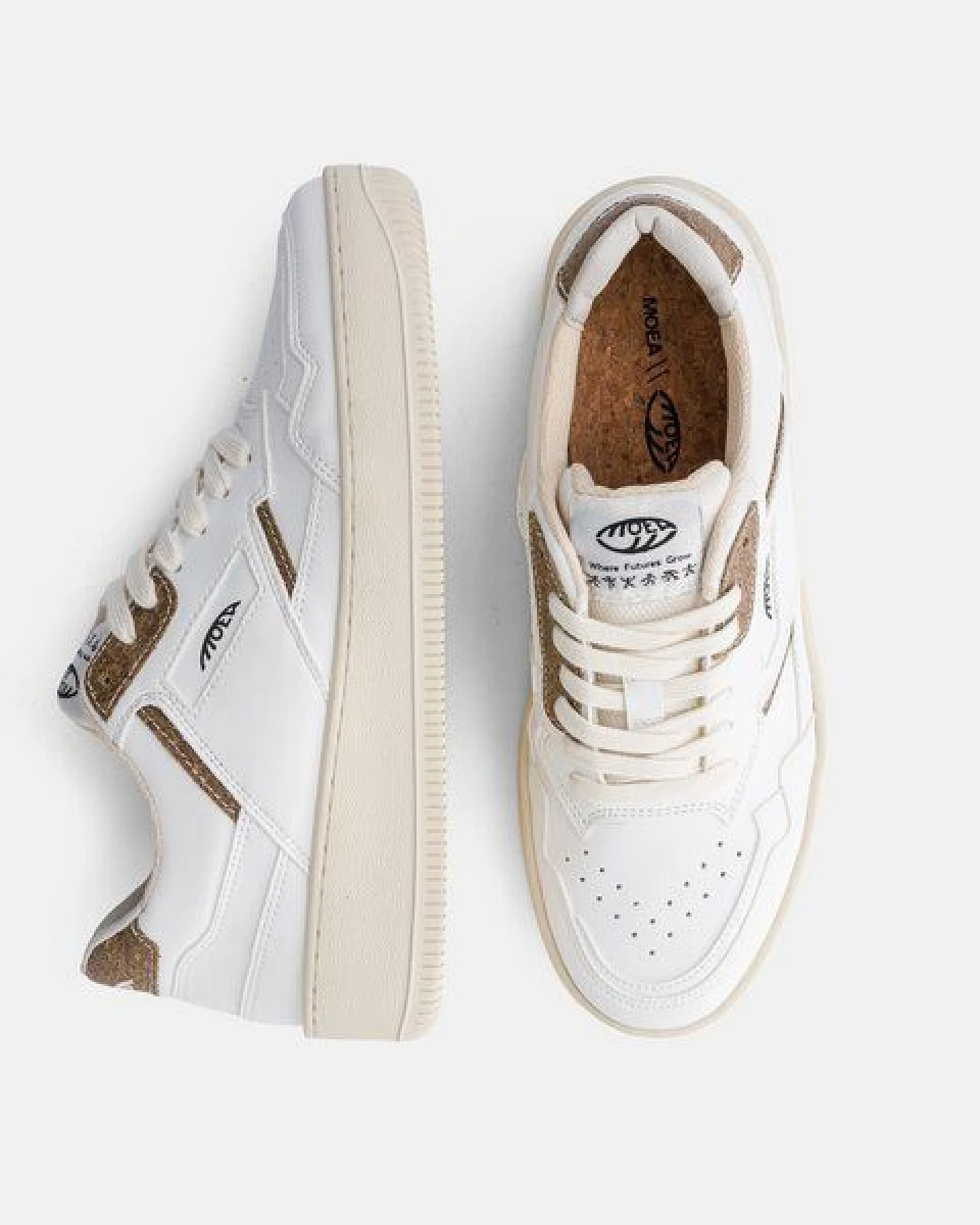 MoEa Sneakers Origin - White & Brown - Palm – Ansicht 2