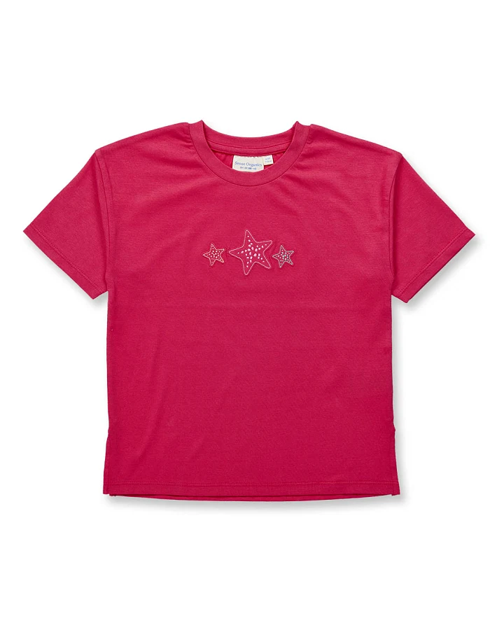Mädchen T-Shirt in pink mit Seestern, Modell SOPHIE
