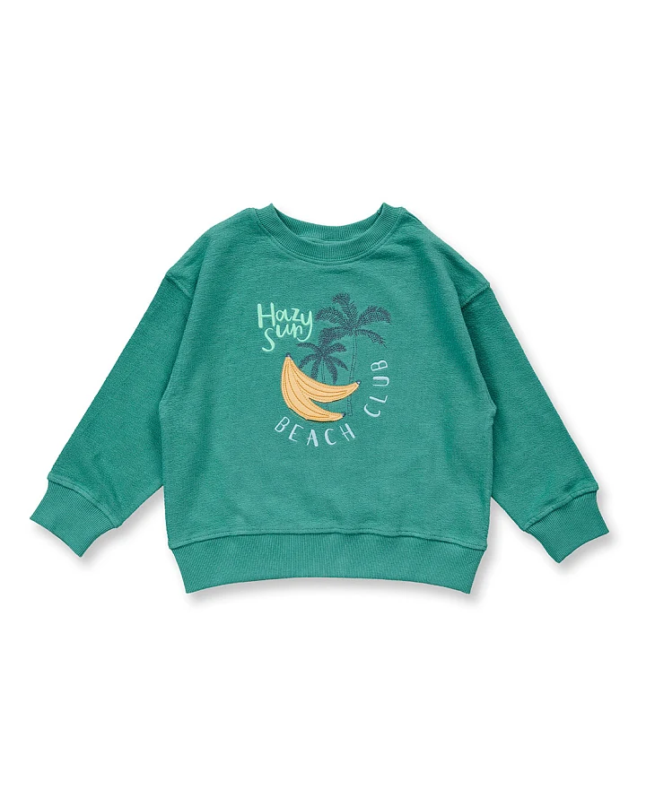 Kinder Sweatshirt in smaragdgrün, Modell DARI