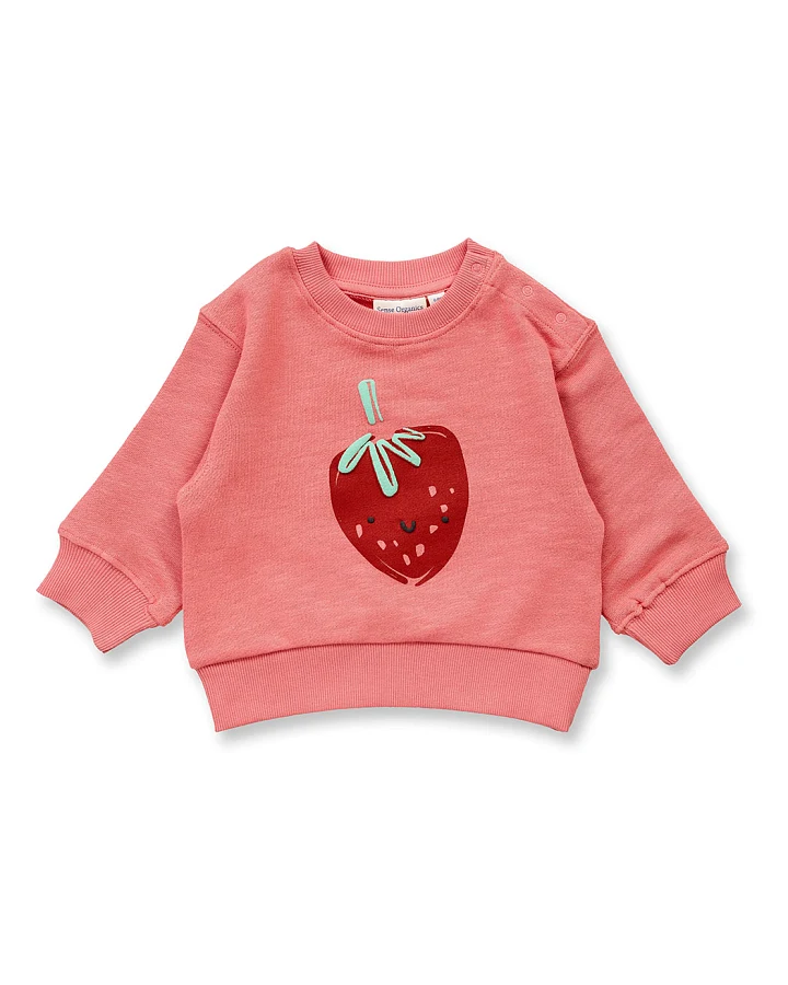 Baby Sweatshirt mit Erdbeerdruck, Modell SIAM
