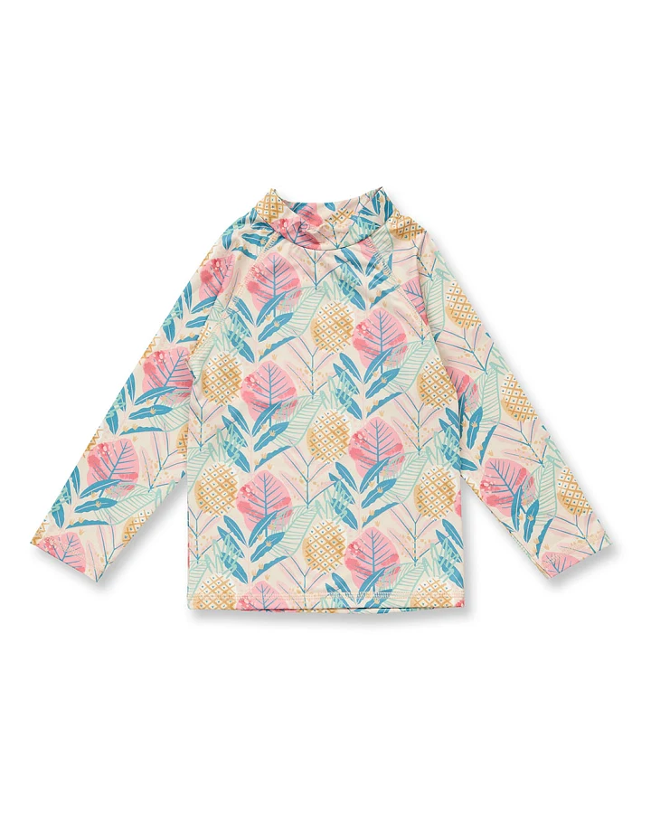 Kinder UV-Langarmshirt mit Tropen-Druck, Modell PALIN