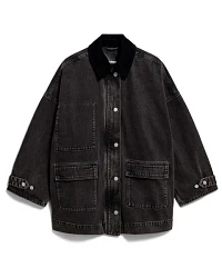 Produktseite: ARMEDANGELS - Women's Cord Collar Denim Jacket - Freizeitjacke Gr S/M schwarz