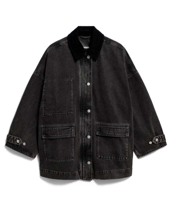 ARMEDANGELS - Women's Cord Collar Denim Jacket - Freizeitjacke Gr L/XL schwarz