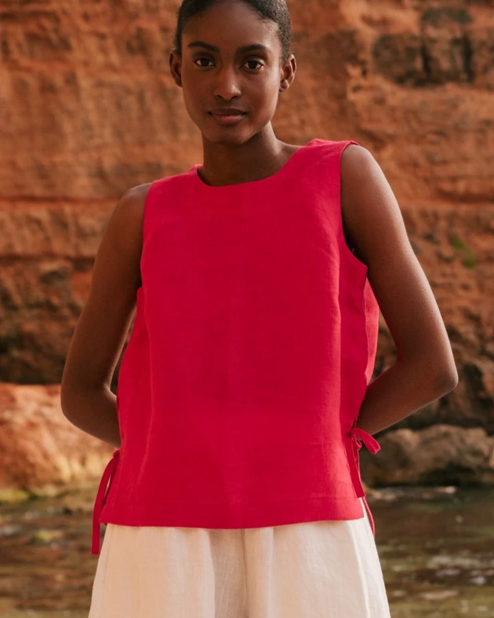 AmourLinen Damen vegan Top Rosie Viva Magenta