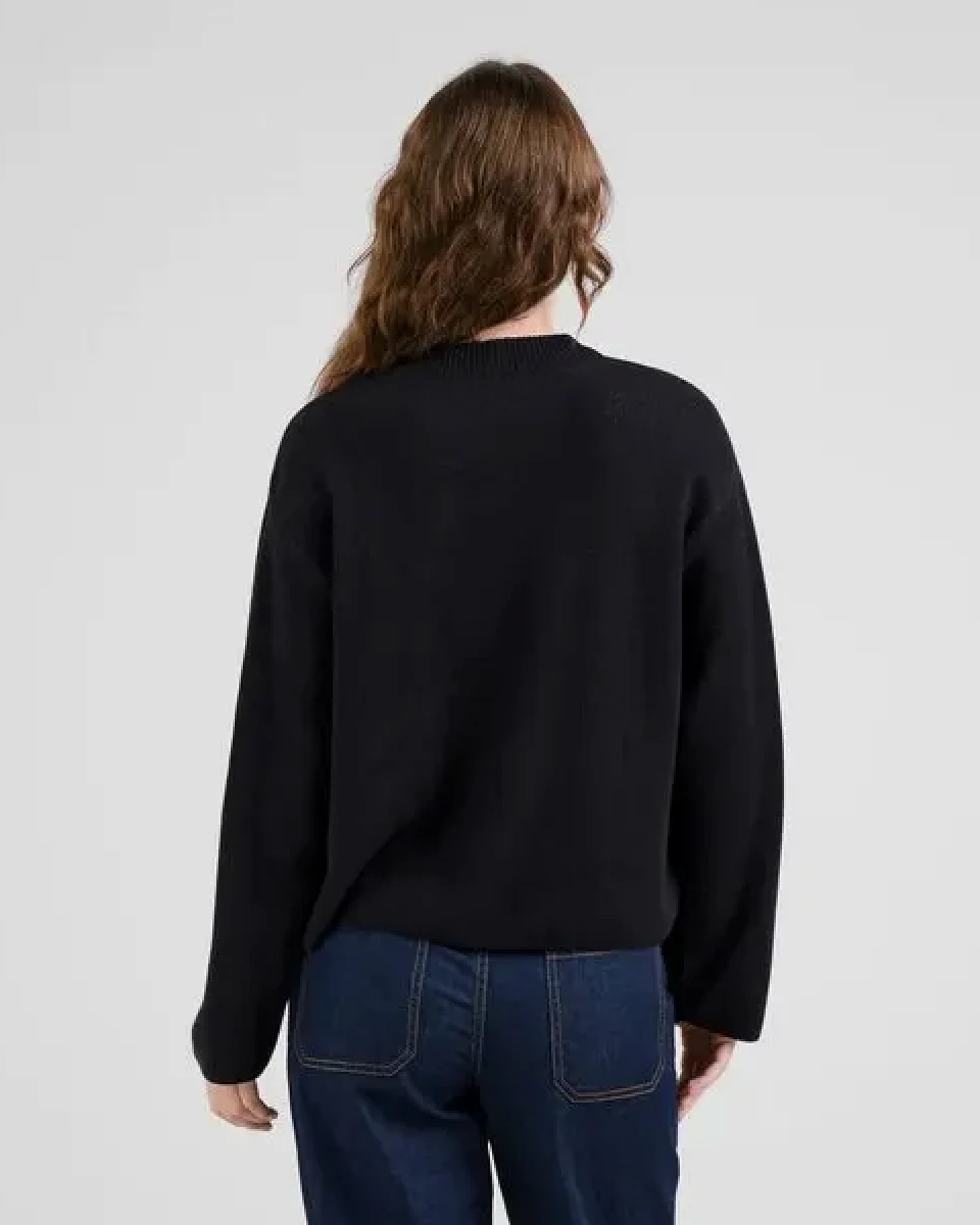DEDICATED Damen Strickpullover Sweater Limhamn Kittens Black – Ansicht 3