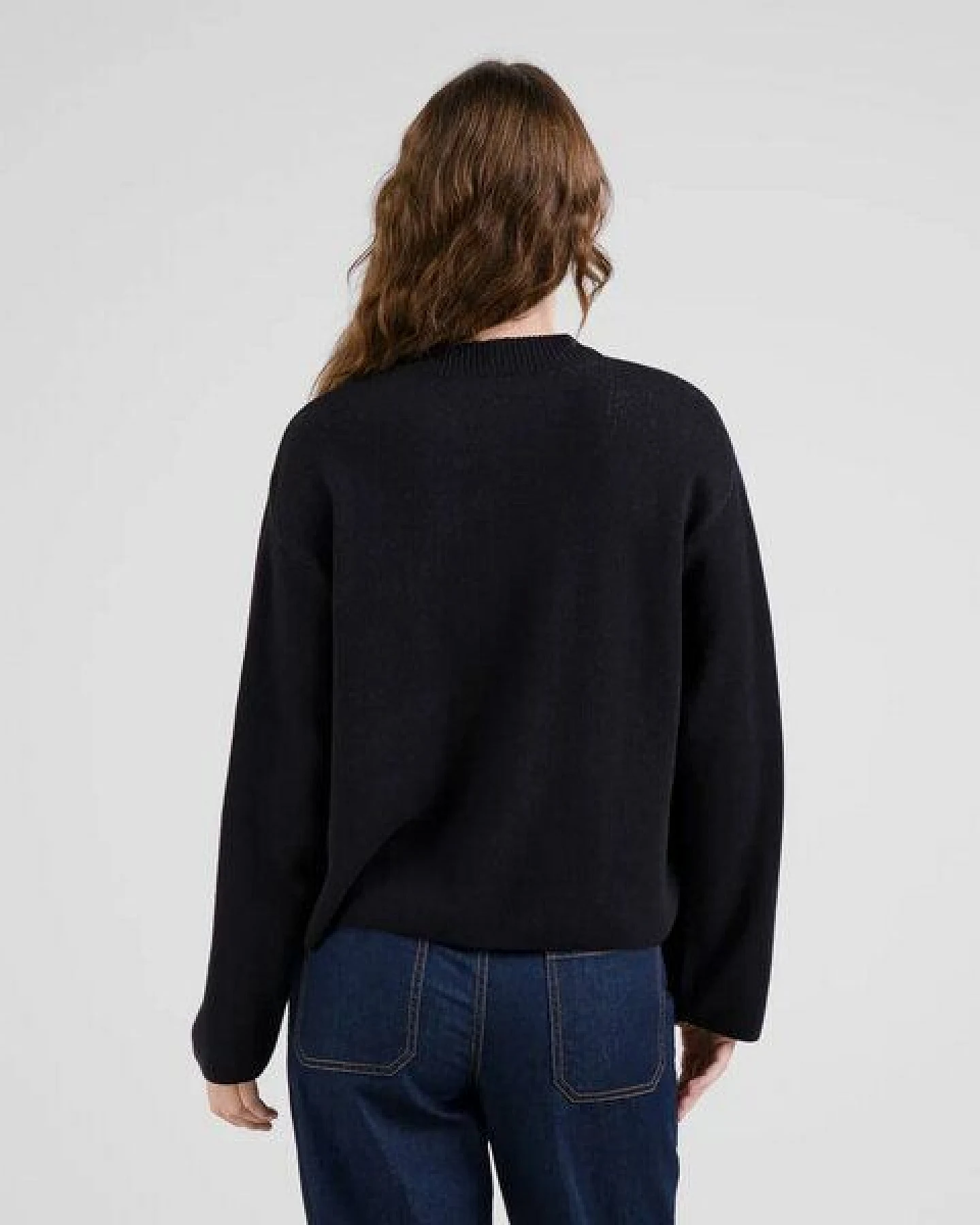 DEDICATED Damen Strickpullover Sweater Limhamn Kittens Black – Ansicht 3