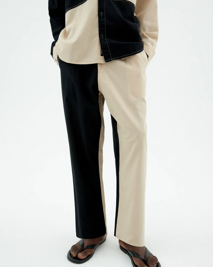 Thinking MU Herren vegan Hose Luc Schwarz & Beige