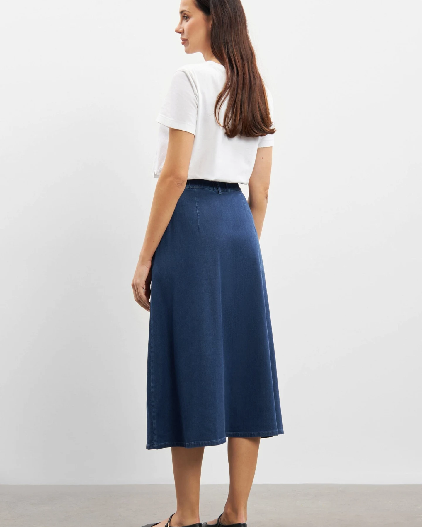 LAURIE Damen vegan Rock Asta Medium Blue Denim – Ansicht 2