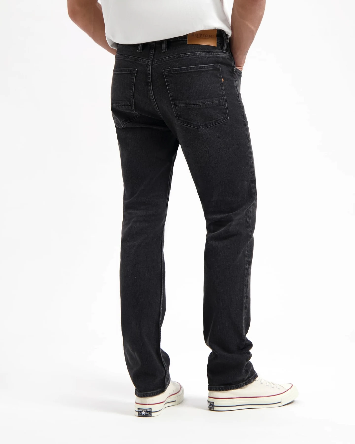 Kuyichi Herren vegan Jeans Scott Regular Vintage Schwarz – Ansicht 2