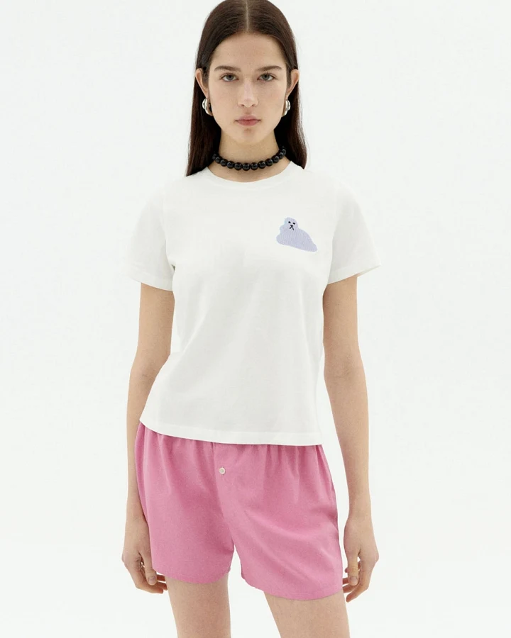 Thinking MU Damen vegan T-Shirt Bluedog Ida Weiß