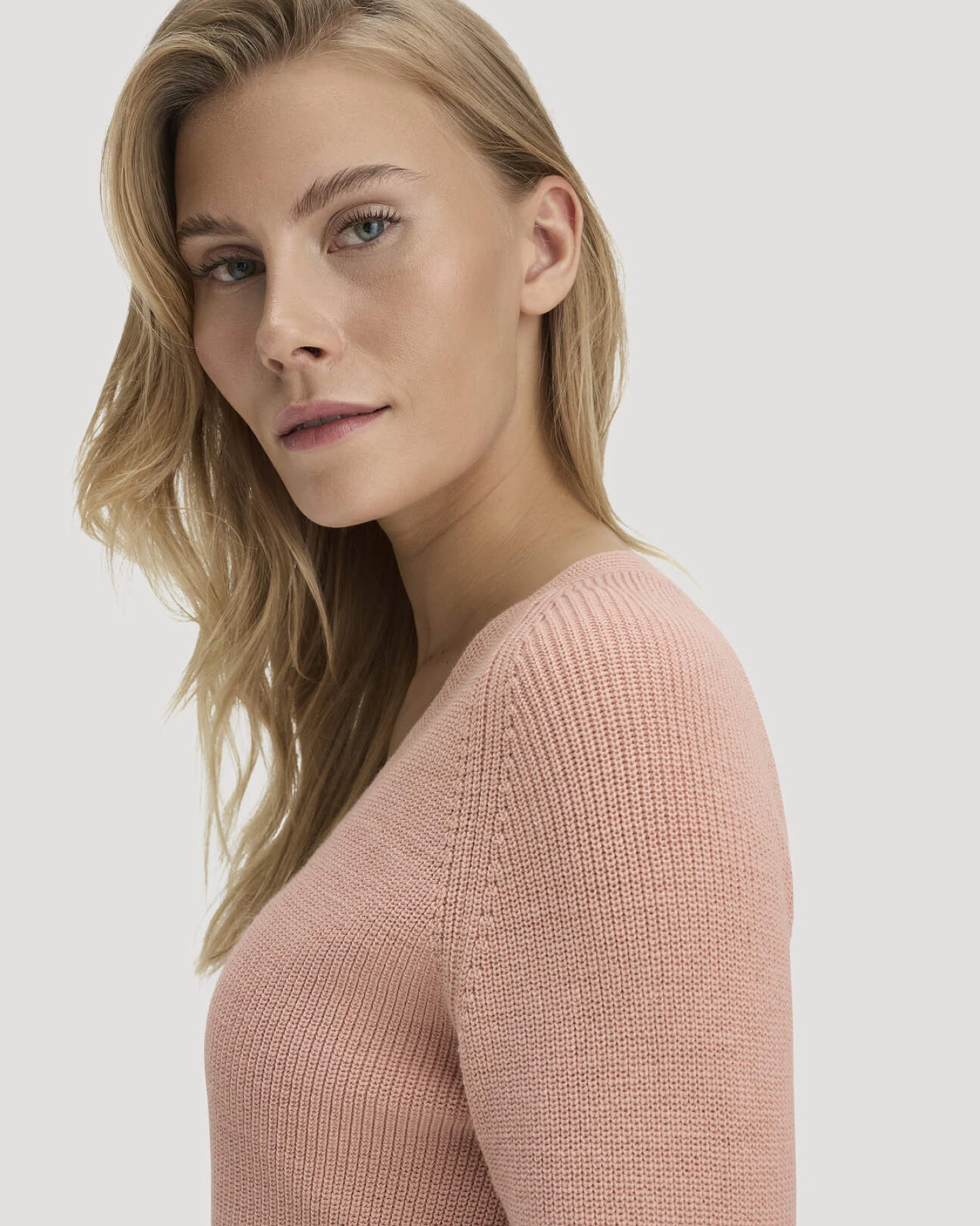 hessnatur Damen Strick Pullover Regular aus Bio-Baumwolle - rosa - Größe XS – Ansicht 4