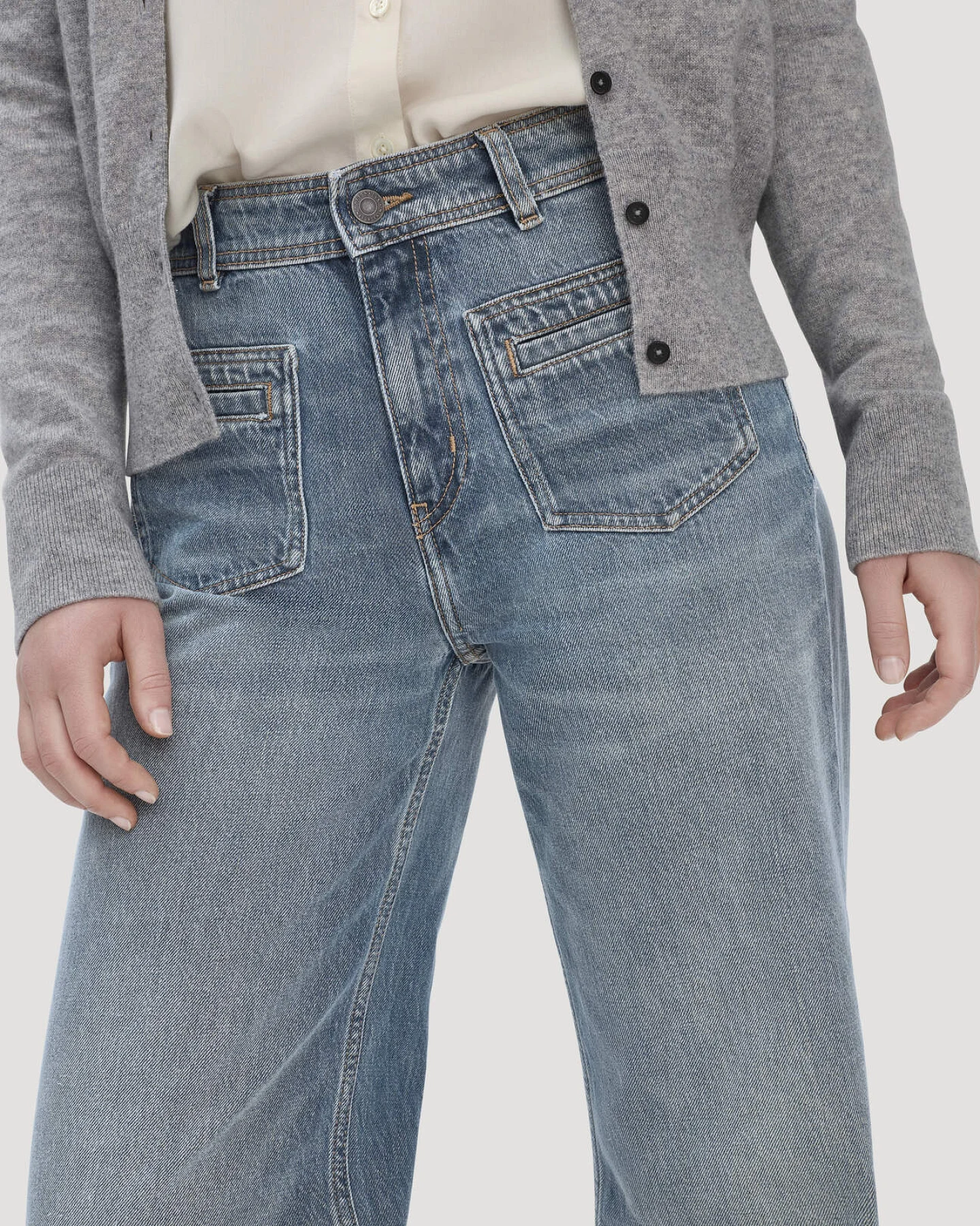 hessnatur Damen Jeans GIERA Straight Relaxed aus Bio-Denim - blau - Größe 32/34 – Ansicht 3