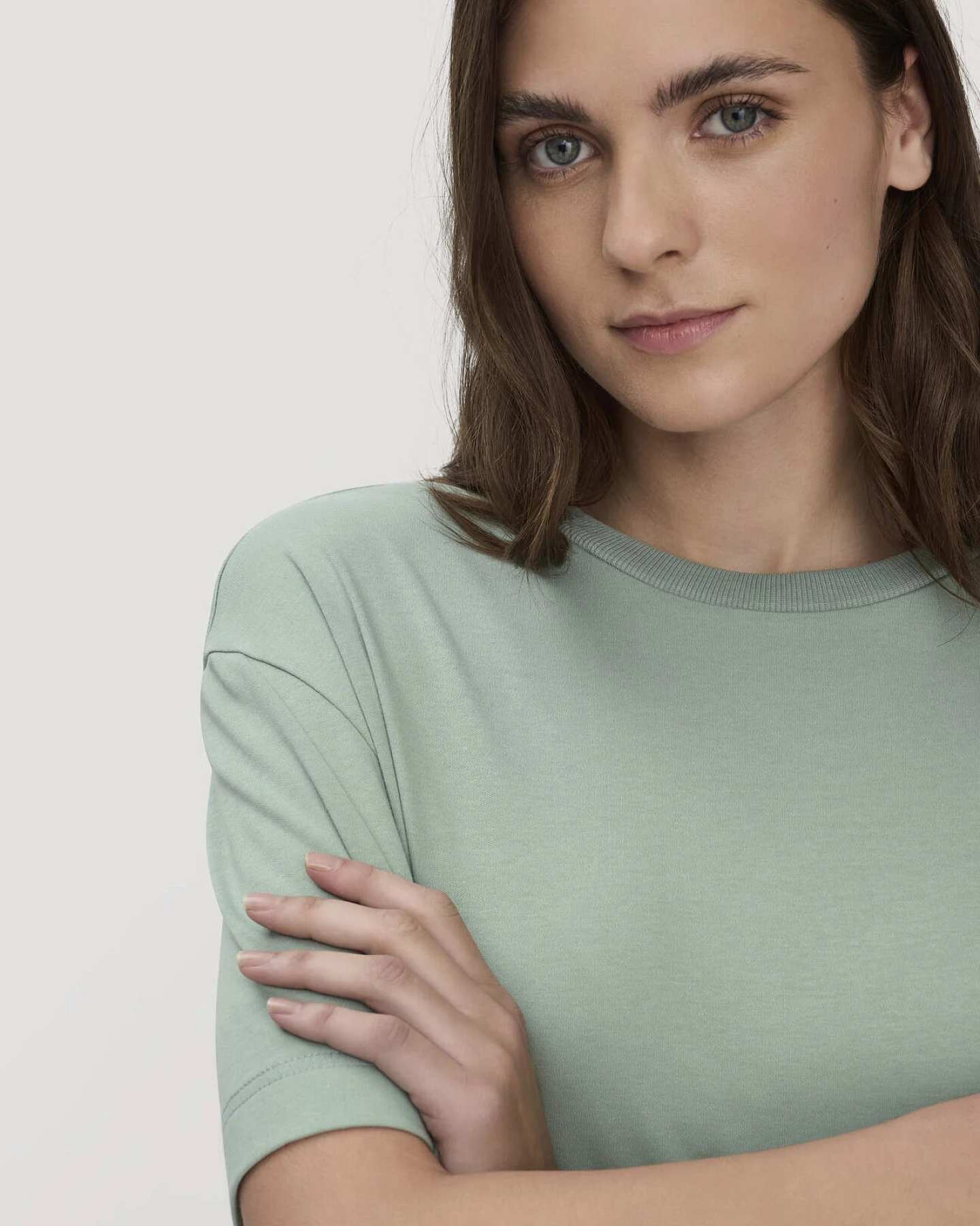 hessnatur Damen Nachthemd PURE COTTON aus Bio-Baumwolle - grün - Größe 38 – Ansicht 2