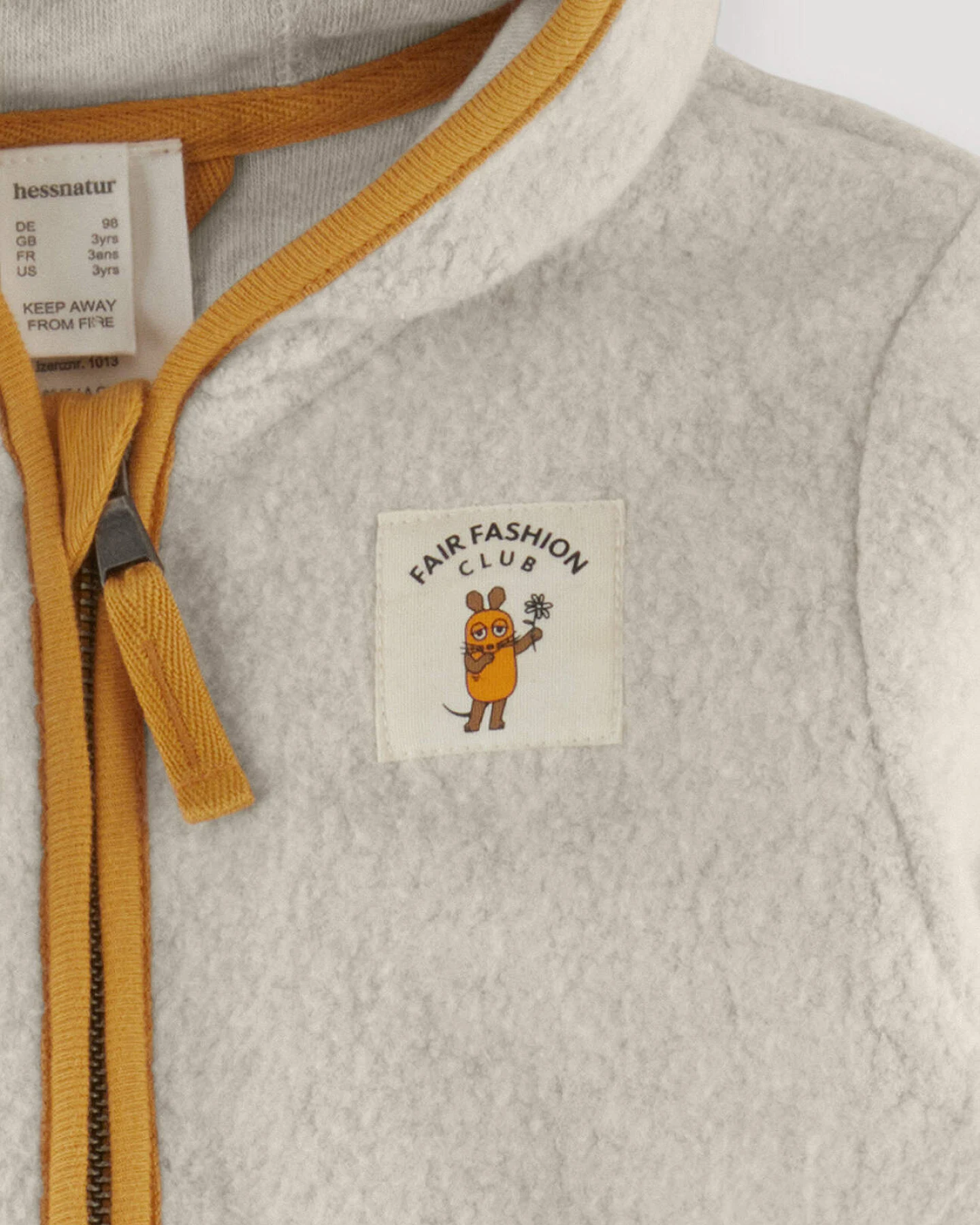 hessnatur Baby Fleece Overall DIE MAUS aus Bio-Baumwolle - beige - Größe 74/80 – Ansicht 2