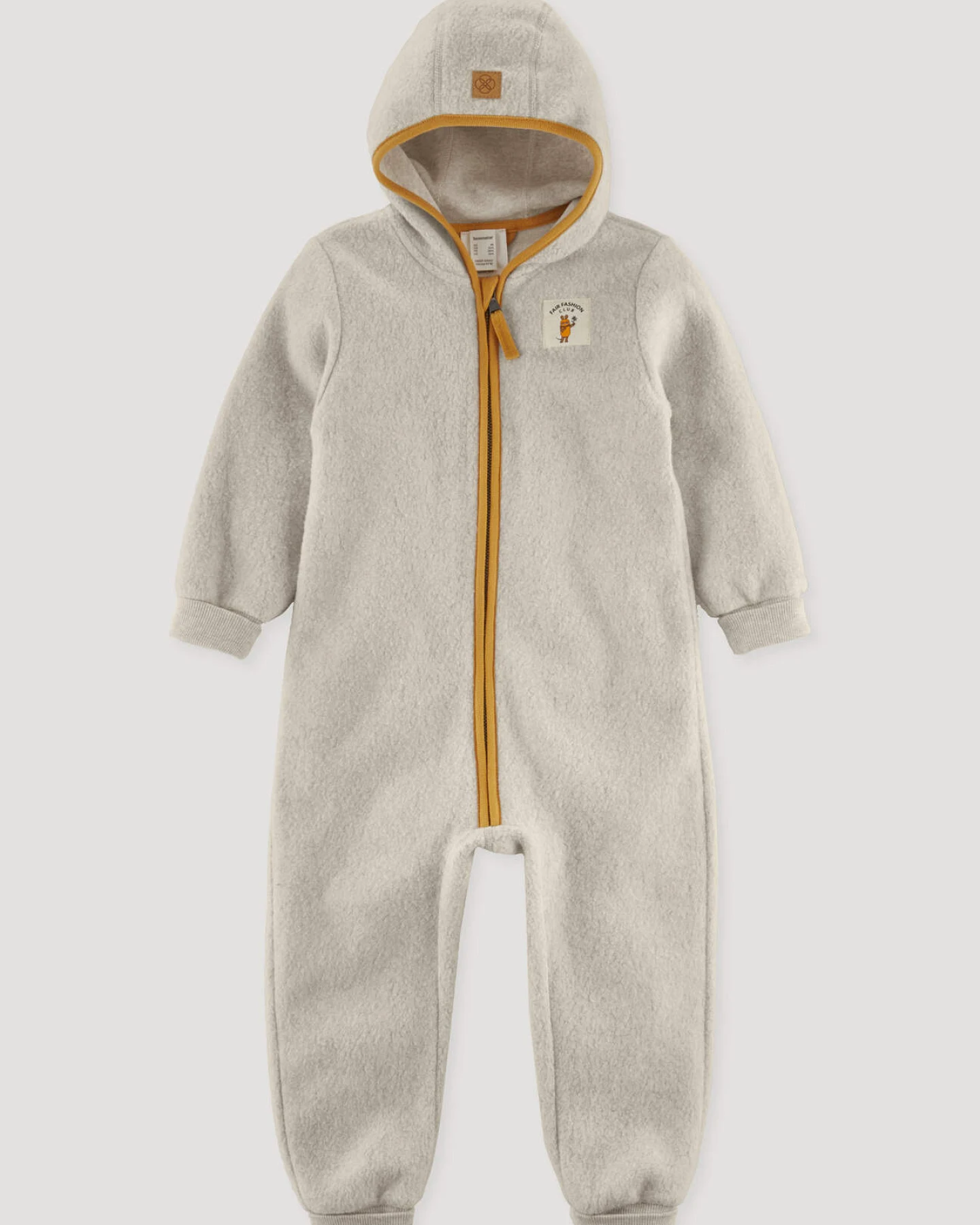 hessnatur Baby Fleece Overall DIE MAUS aus Bio-Baumwolle - beige - Größe 86/92 – Ansicht 3