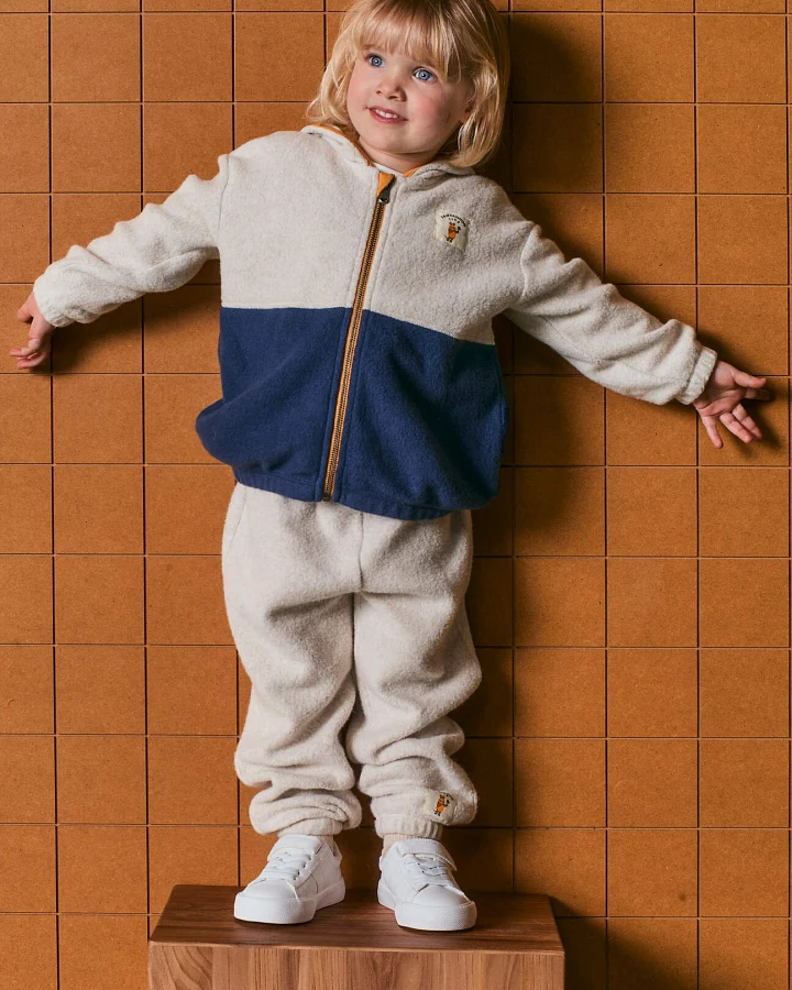 hessnatur Baby Fleece Jacke DIE MAUS aus Bio-Baumwolle - blau - Größe 74/80