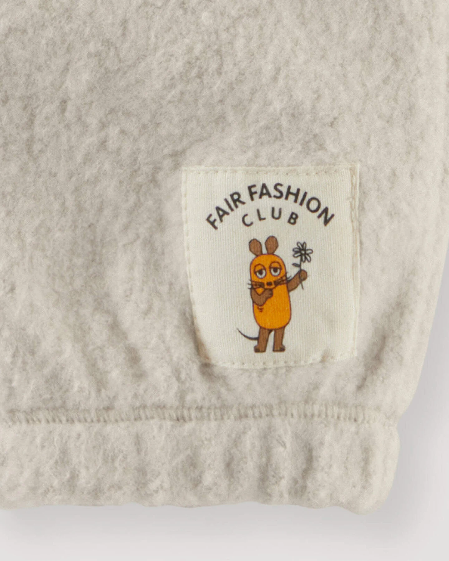 hessnatur Baby Fleece Hose Regular DIE MAUS aus Bio-Baumwolle - beige - Größe 86/92 – Ansicht 4