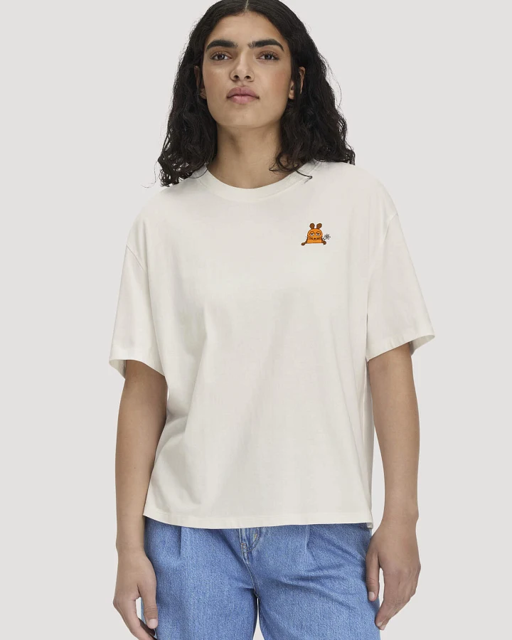 hessnatur Damen T-Shirt DIE MAUS Oversize aus Bio-Baumwolle mit recycelter Baumwolle - weiß - Größe L