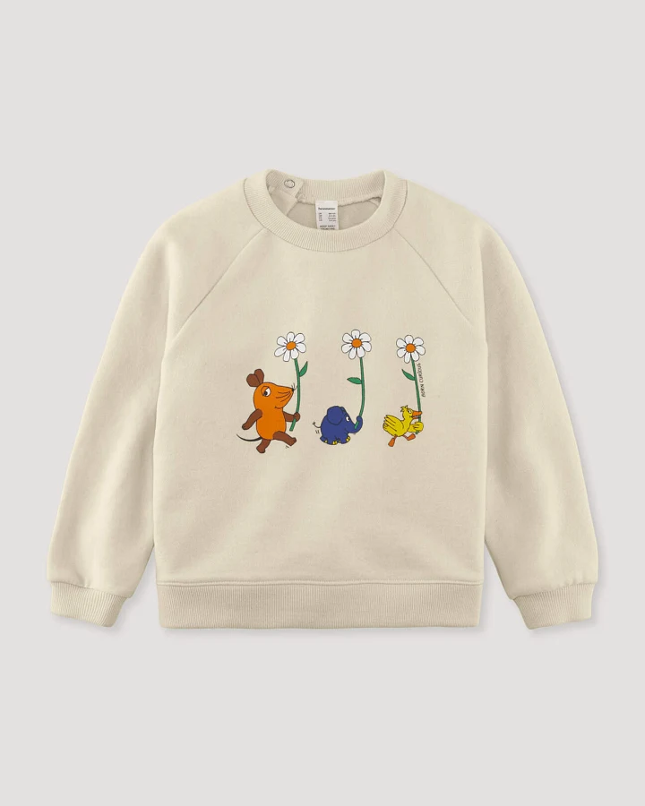 hessnatur Baby Sweatshirt DIE MAUS Regular aus Bio-Baumwolle mit recycelter Baumwolle - natur - Größe 74/80