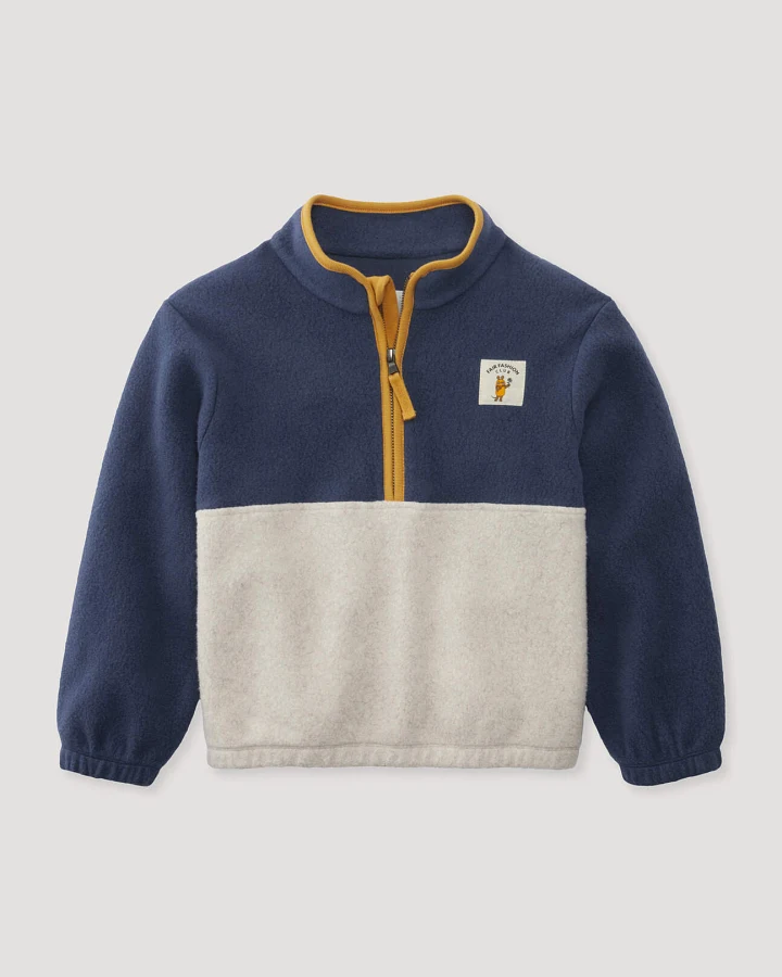hessnatur Kinder Fleece Sweatshirt DIE MAUS aus Bio-Baumwolle - blau - Größe 98/104