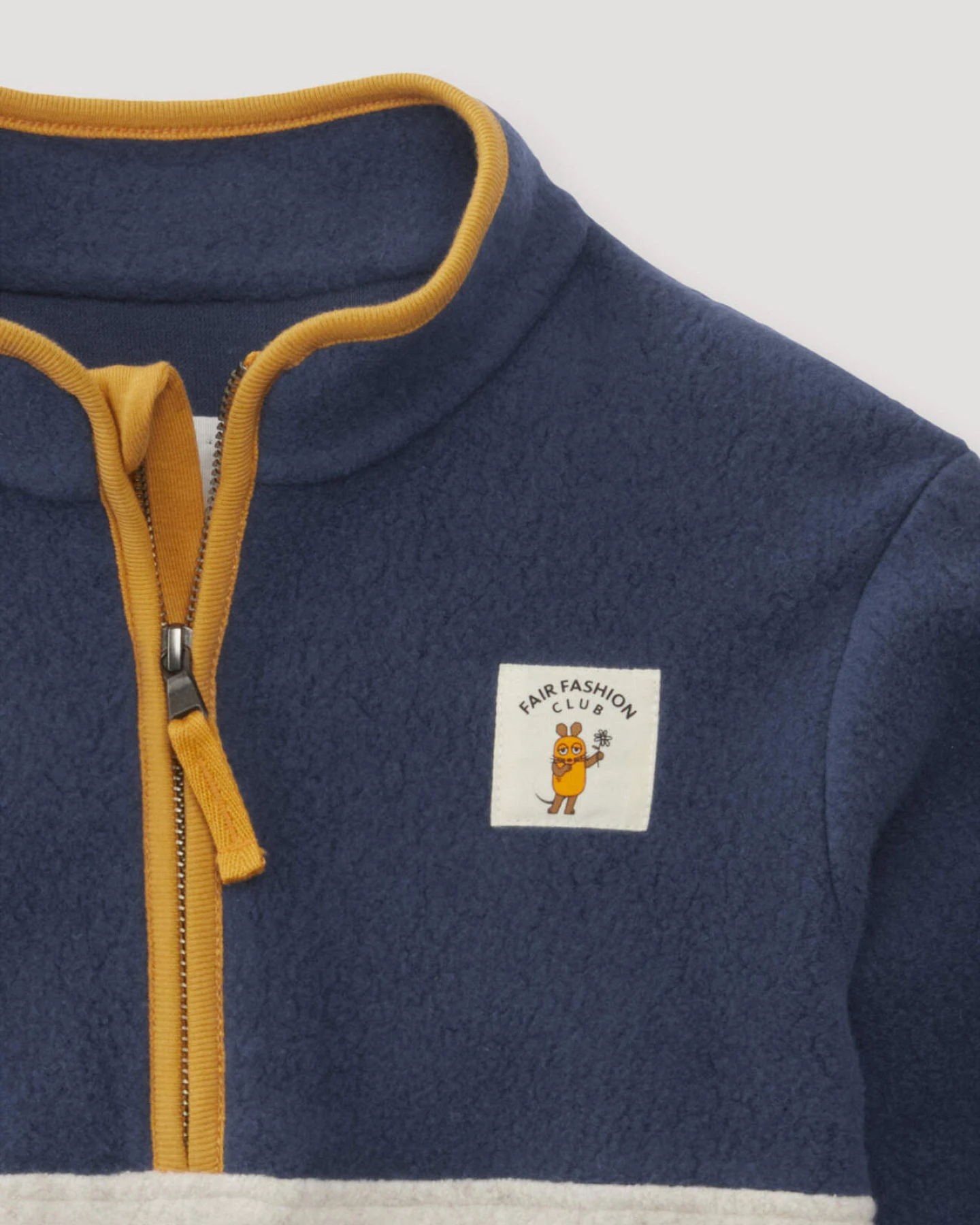 hessnatur Kinder Fleece Sweatshirt DIE MAUS aus Bio-Baumwolle - blau - Größe 98/104 – Ansicht 3