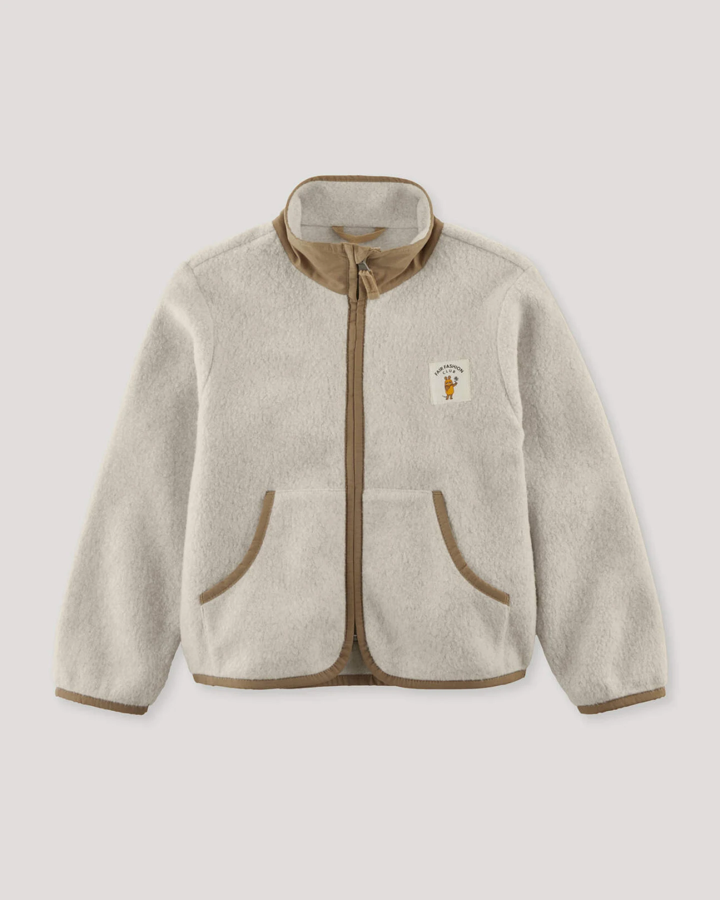 hessnatur Kinder Fleecejacke DIE MAUS aus Bio-Baumwolle - beige - Größe 134/140 – Ansicht 3