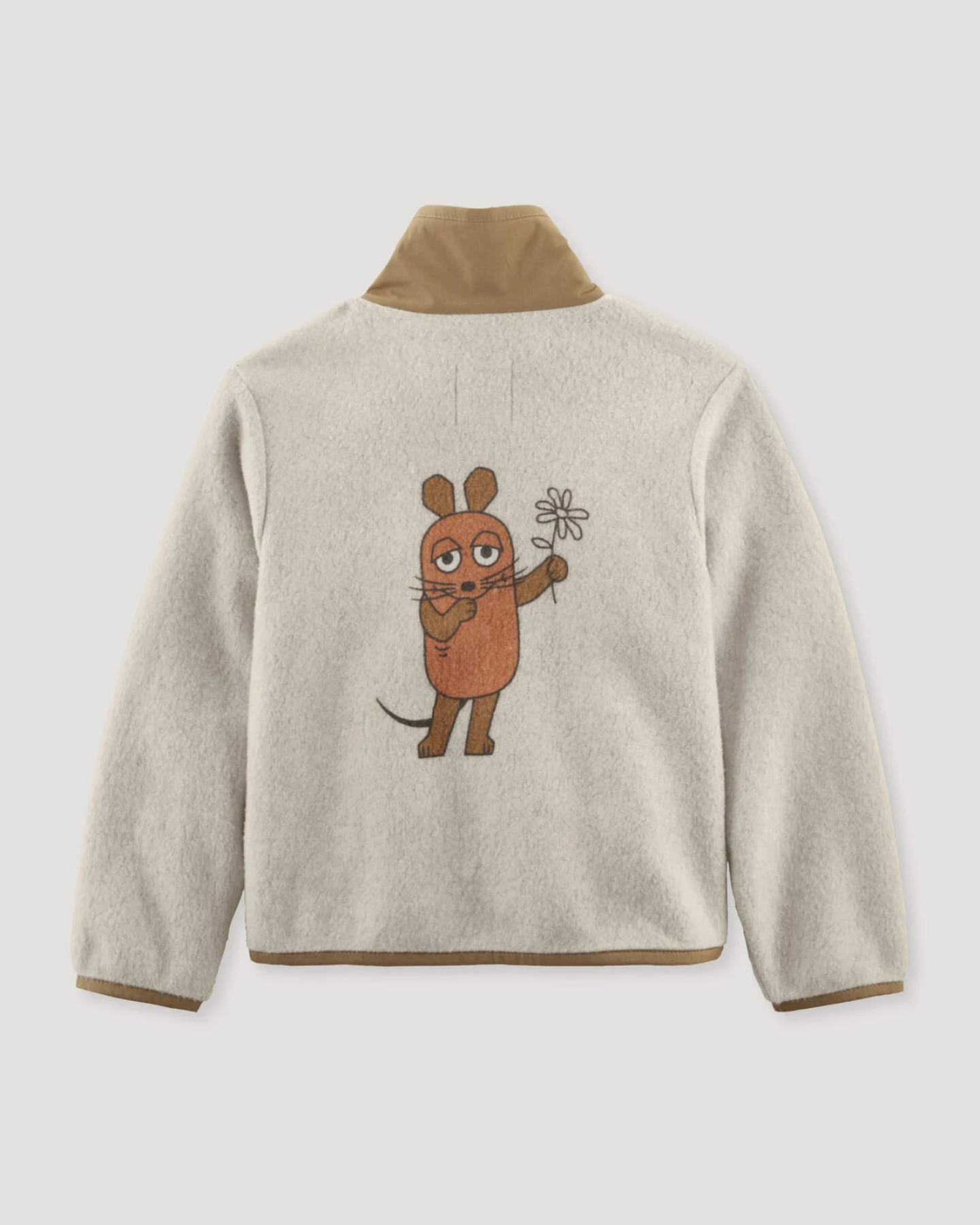 hessnatur Kinder Fleecejacke DIE MAUS aus Bio-Baumwolle - beige - Größe 134/140 – Ansicht 4