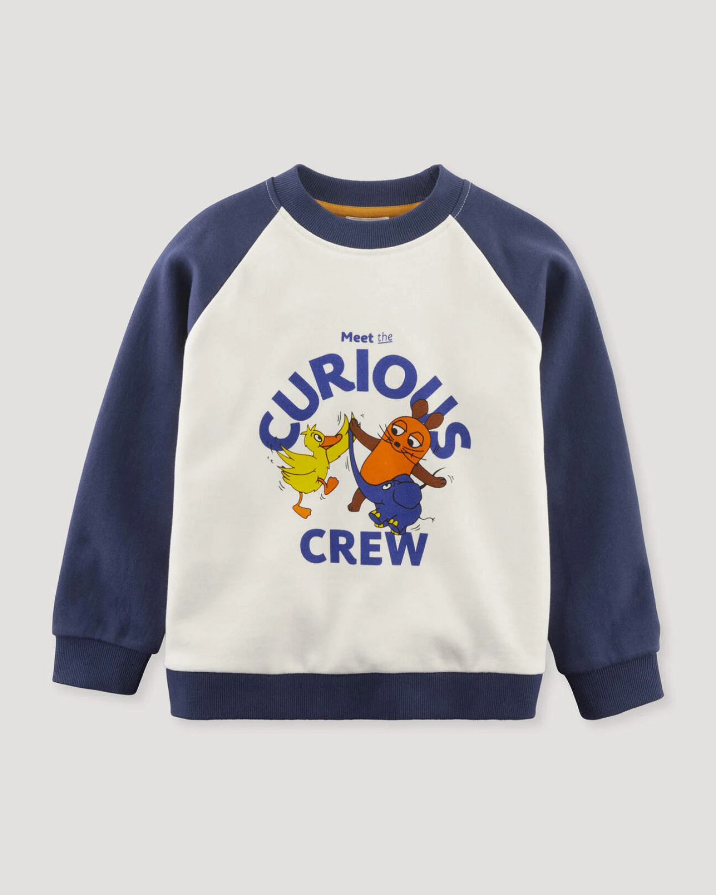 hessnatur Kinder Sweatshirt DIE MAUS Relaxed aus Bio-Baumwolle mit recycelter Baumwolle - blau - Größe 98/104 – Ansicht 2