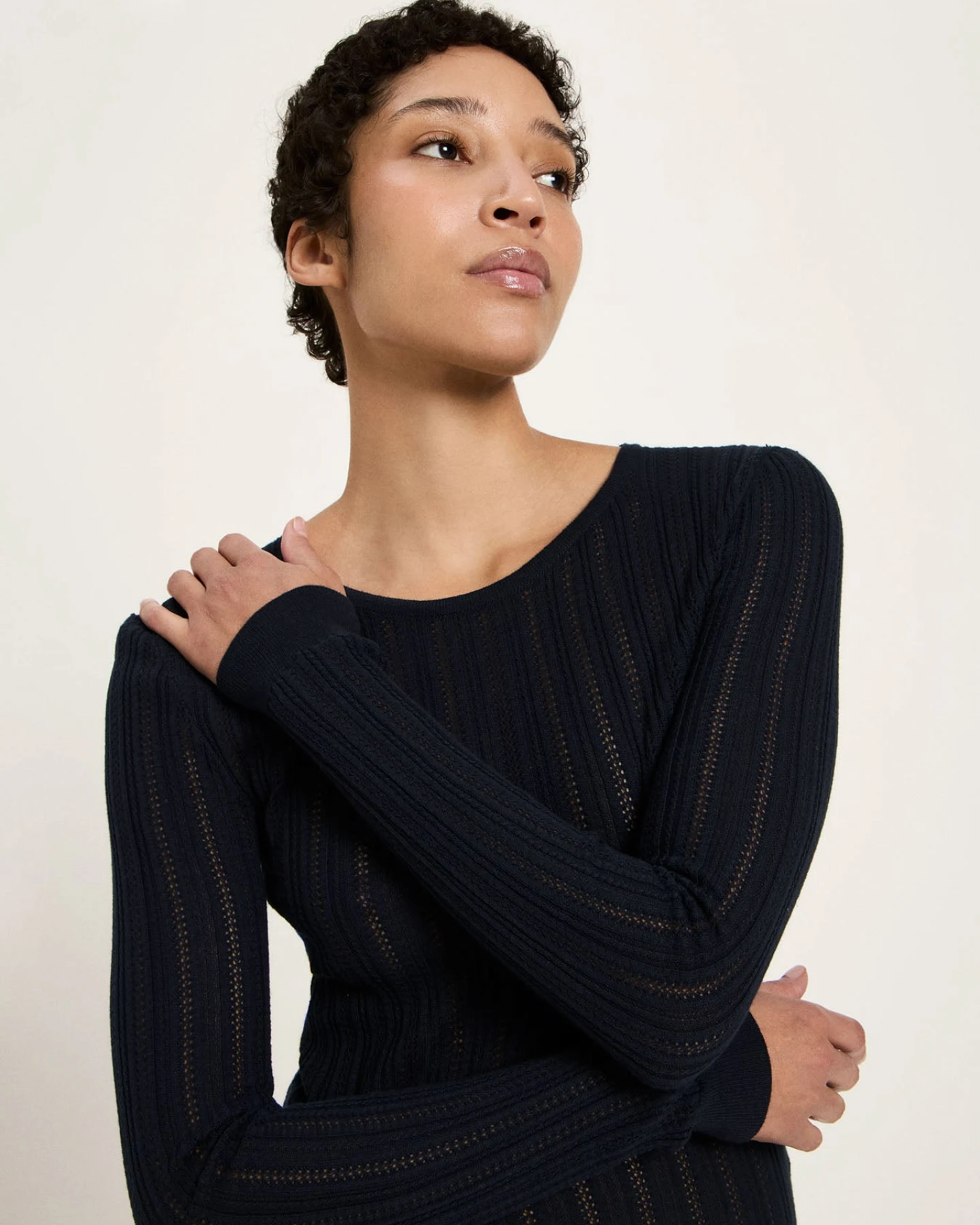 Pointelle-Pullover (GOTS) – Ansicht 2