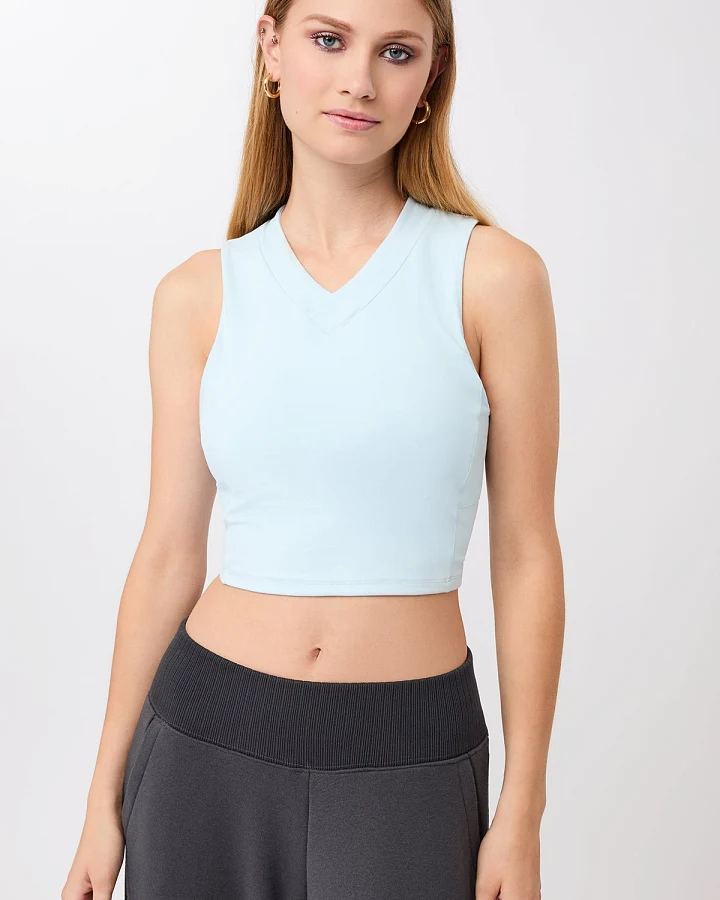 MANDALA Damen vegan Hemdchen Mit V-Ausschnitt Hellblau