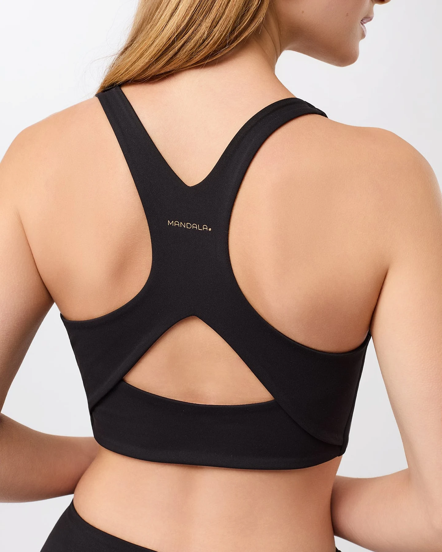 MANDALA Damen vegan Sport Bh Schwarz – Ansicht 2