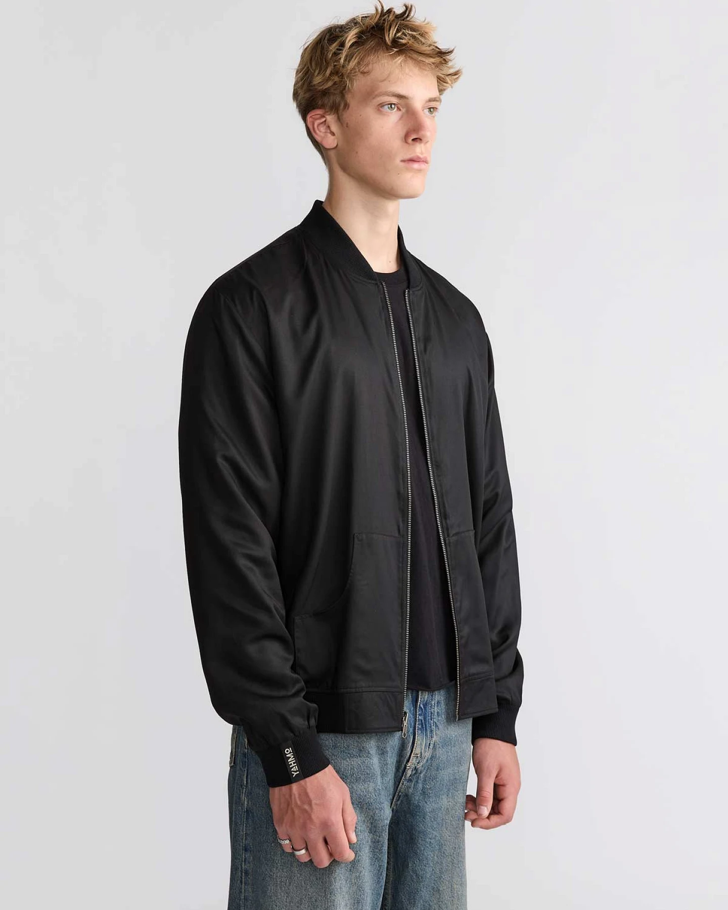 Yahmo Herren vegan Jacke Bomber Reversible Laslo Eclipse/Schwarz – Ansicht 2
