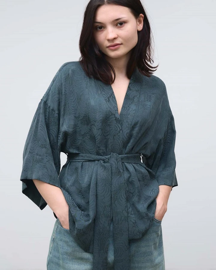 Yahmo Damen vegan Kimono Gerda Eclipse Blau