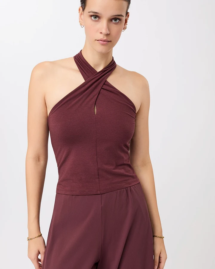 MANDALA Damen vegan Top Tania Rubinrot