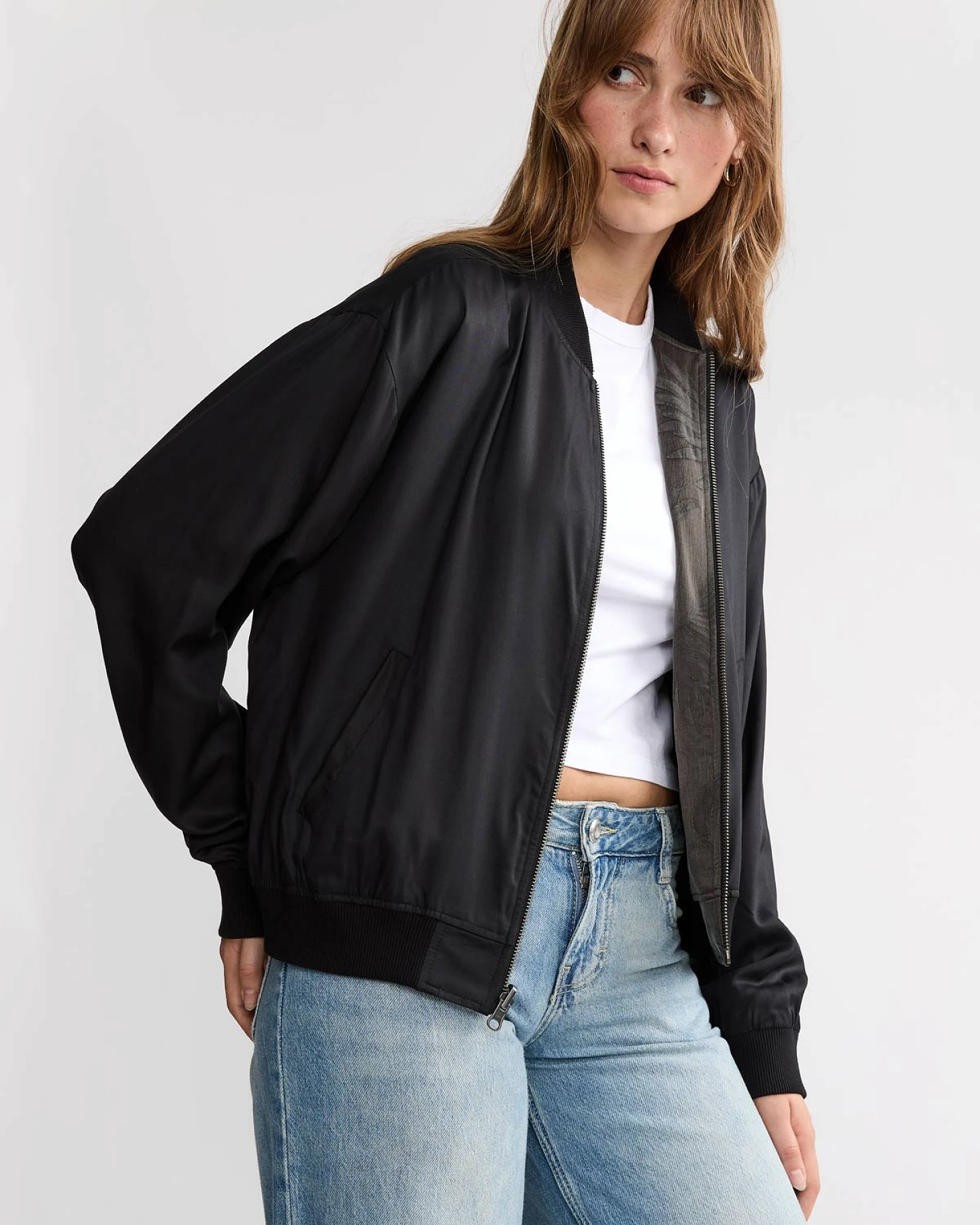 Yahmo Damen vegan Jacke Bomber Reversible Lene Onyx/Schwarz – Ansicht 2